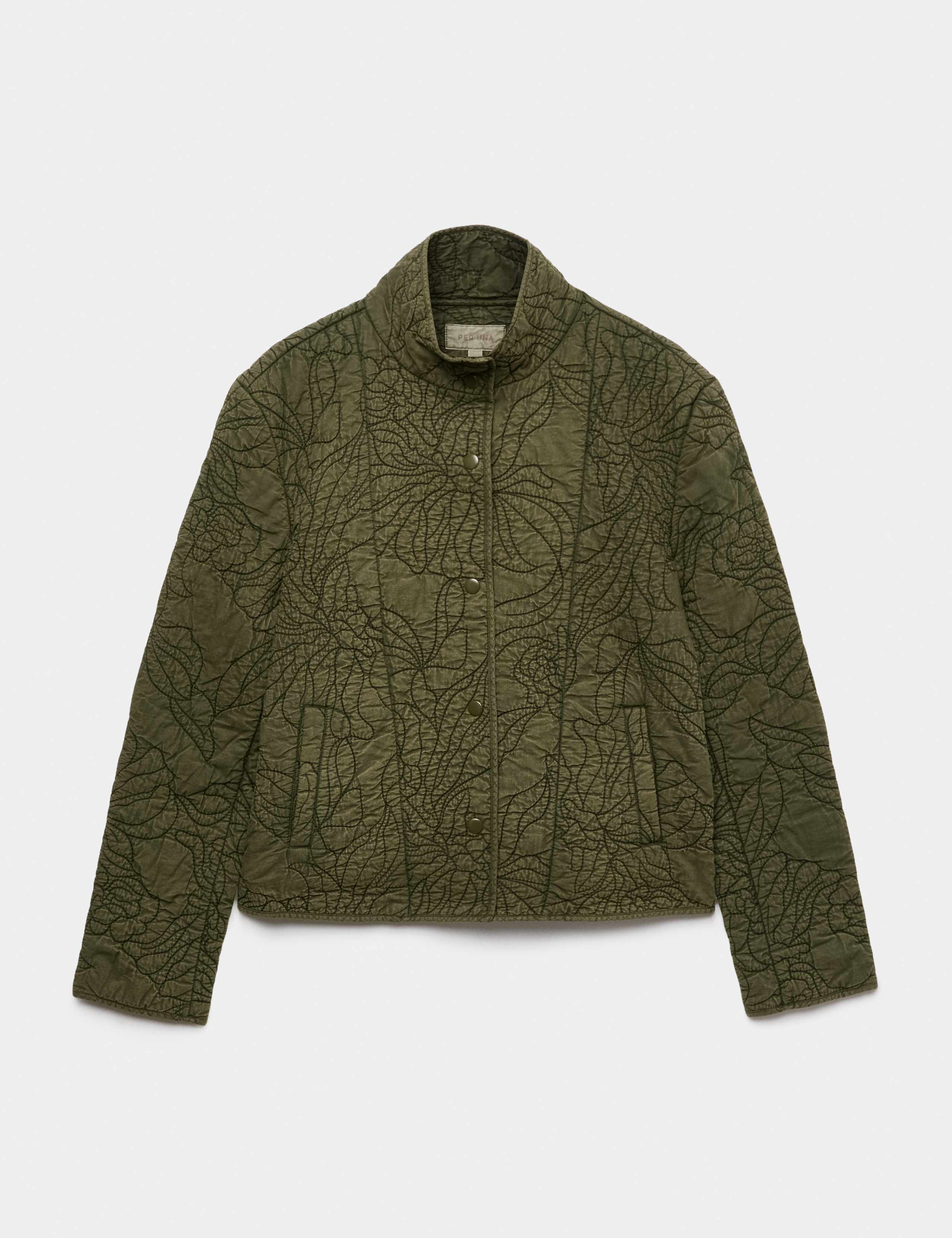 Embroidered Quilted Funnel Neck Jacket 2 of 6