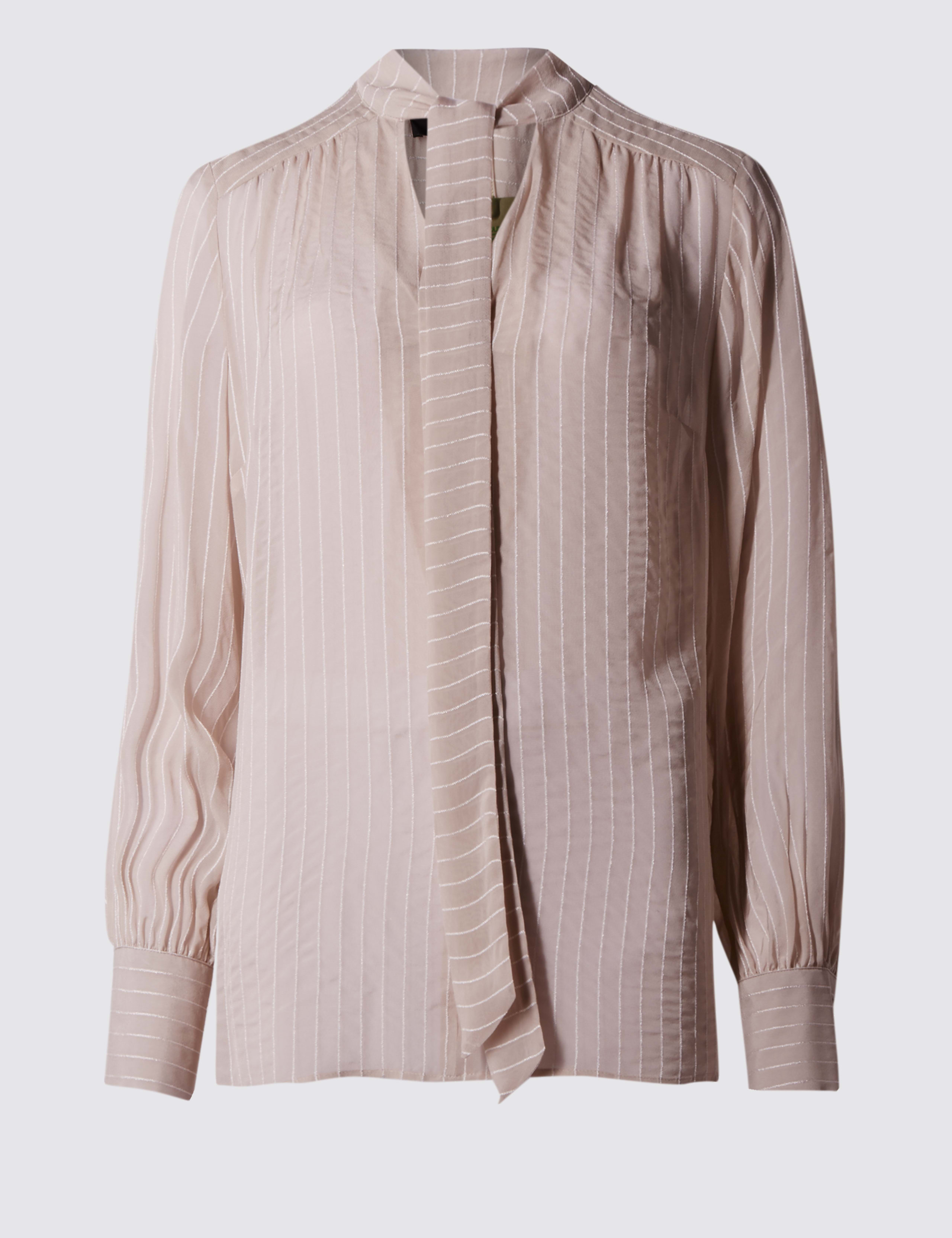 Tie Neck Textured Blouse 2 of 4