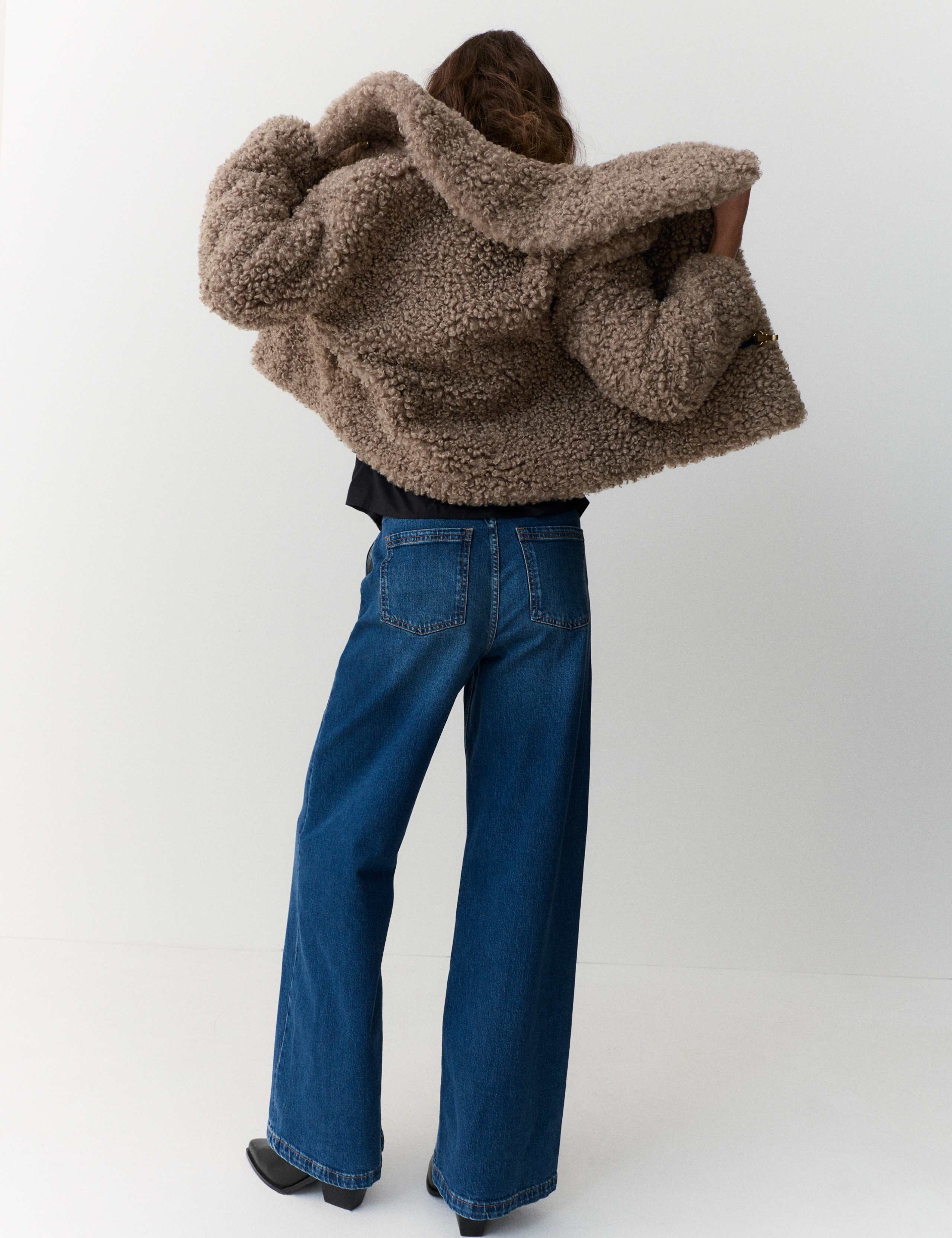 Faux Fur Collared Cropped Coat 5 of 6