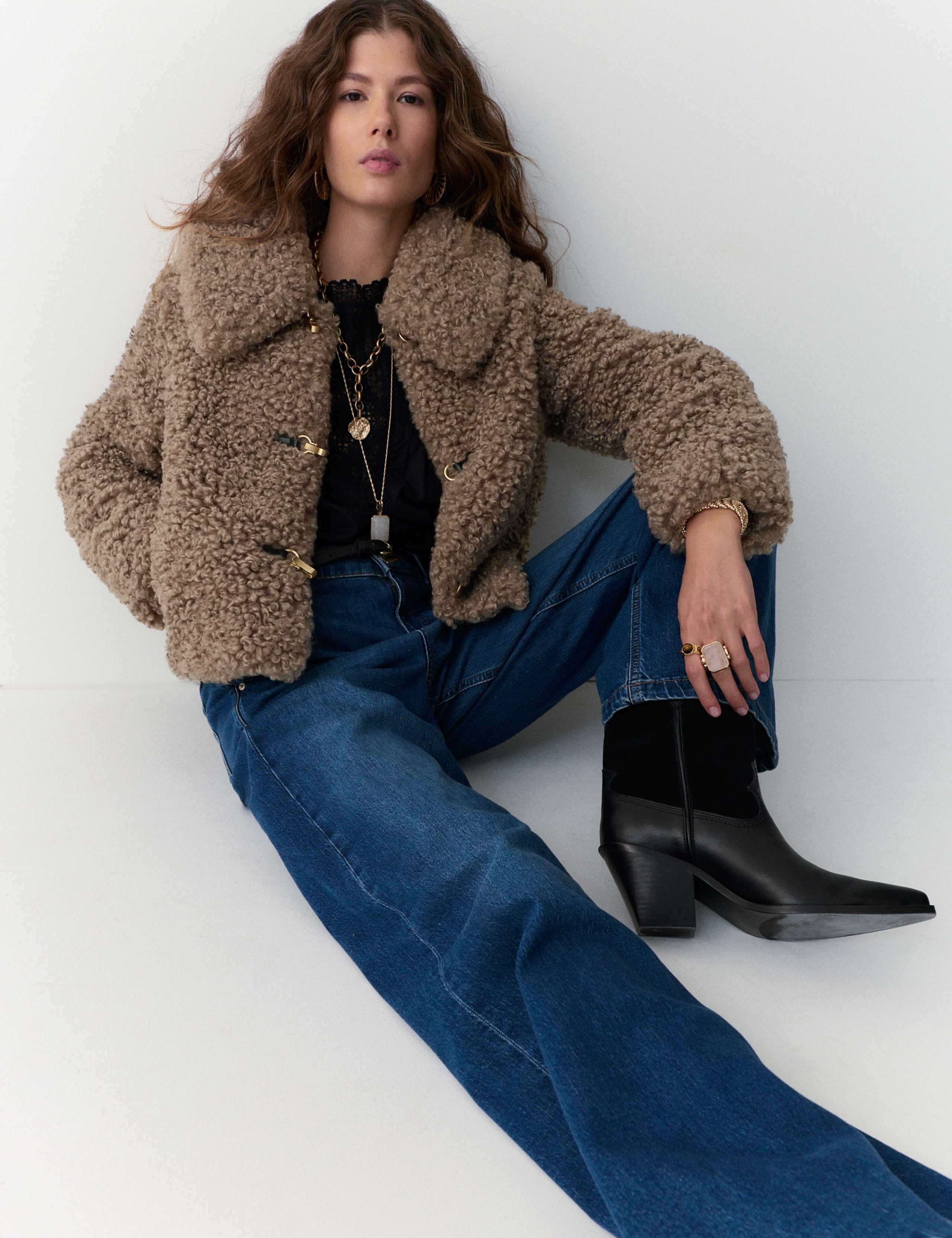 Faux Fur Collared Cropped Coat 6 of 6