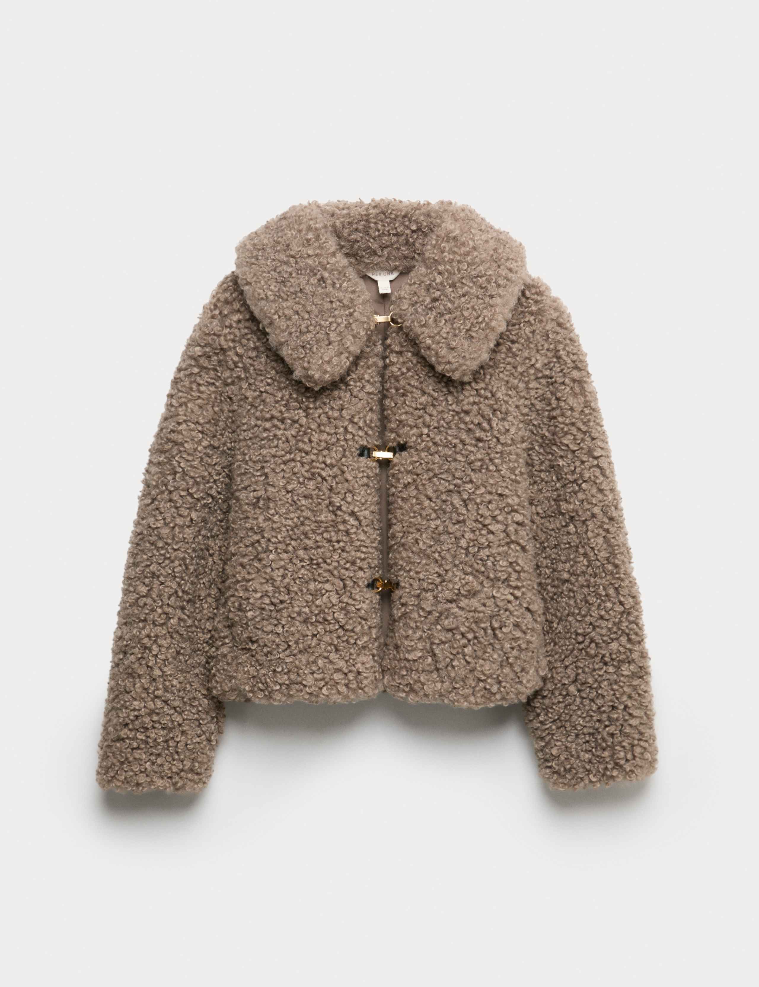 Faux Fur Collared Cropped Coat 2 of 6