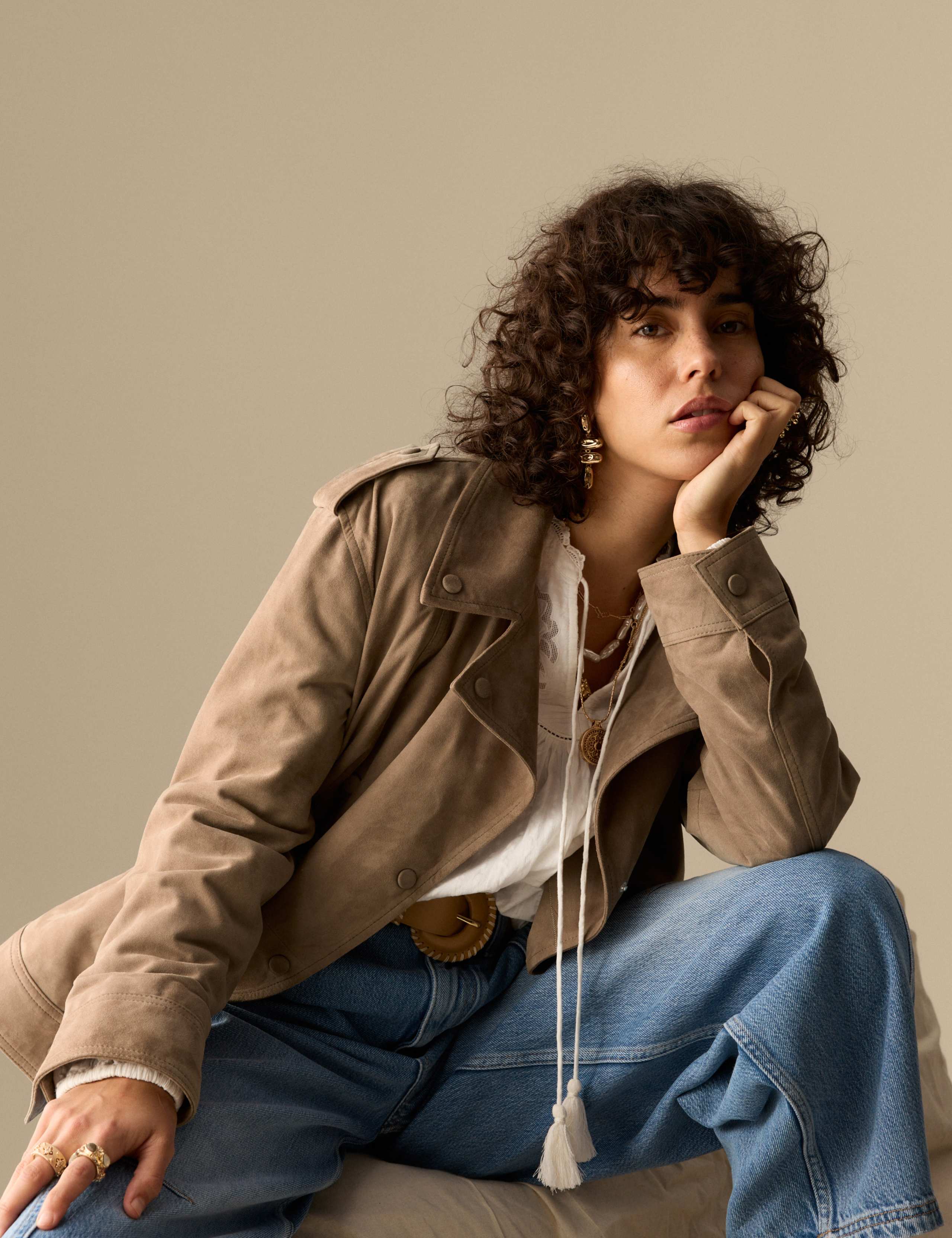 Suede Collared Biker Jacket 6 of 7