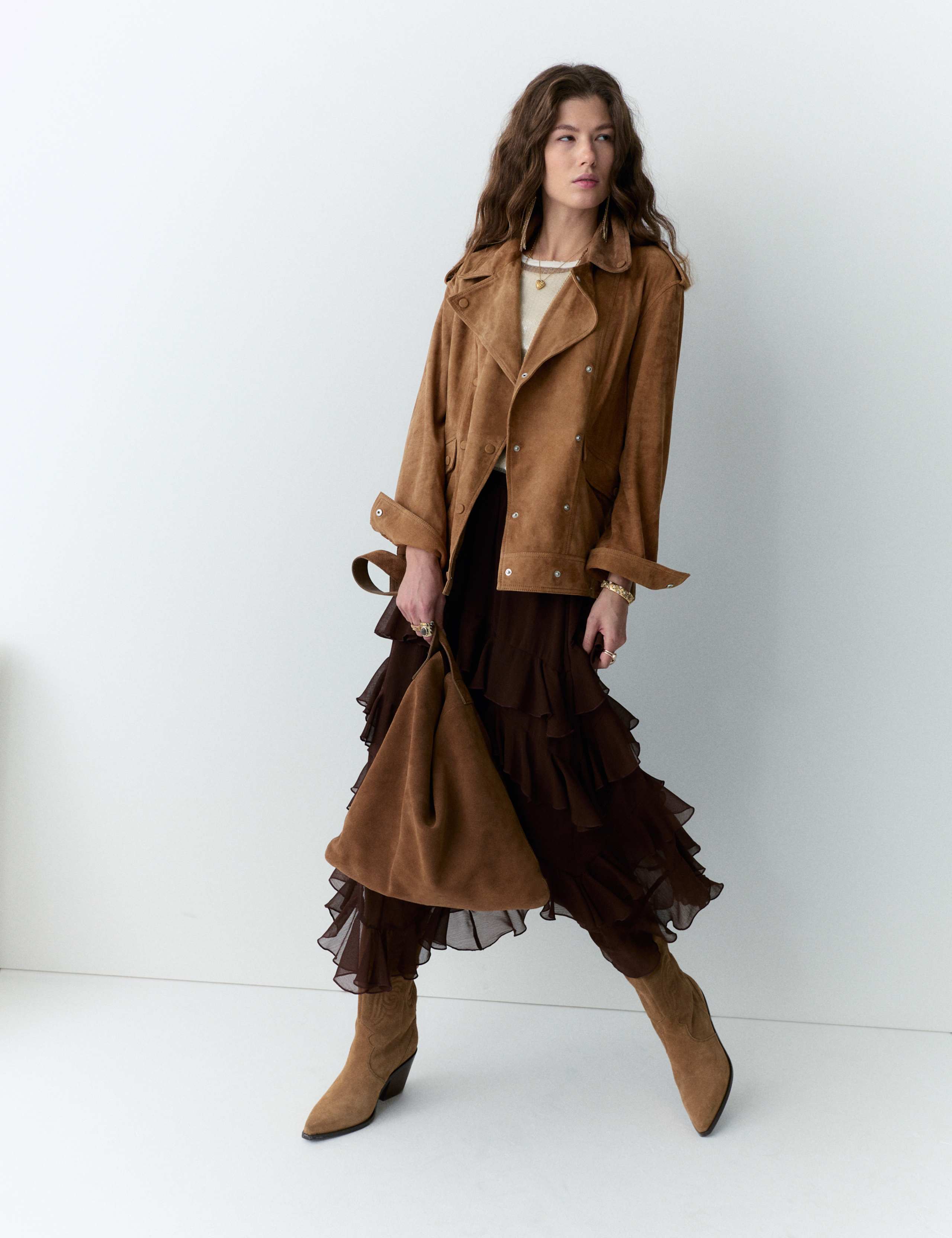 Suede Collared Biker Jacket 3 of 5