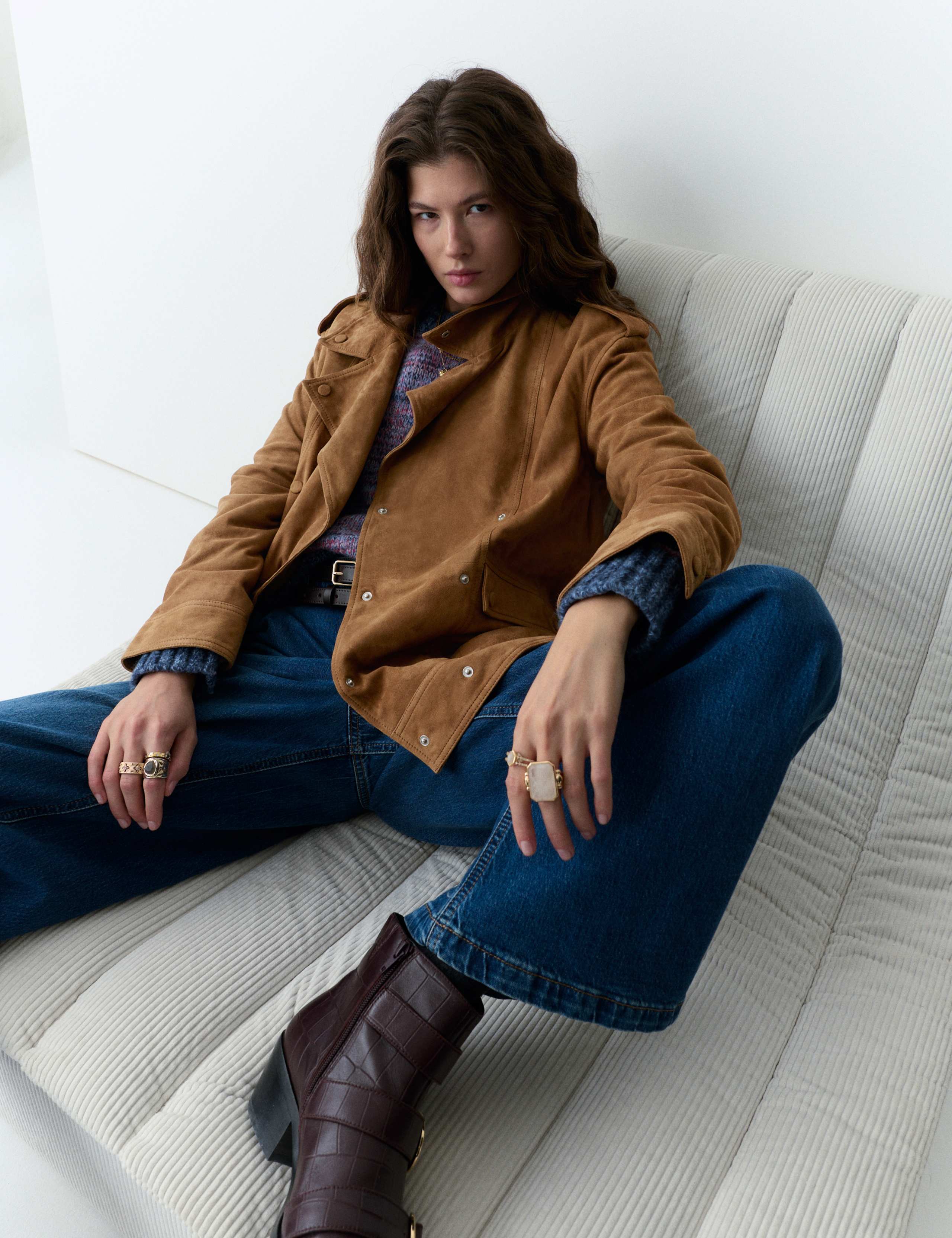 Suede Collared Biker Jacket 4 of 5