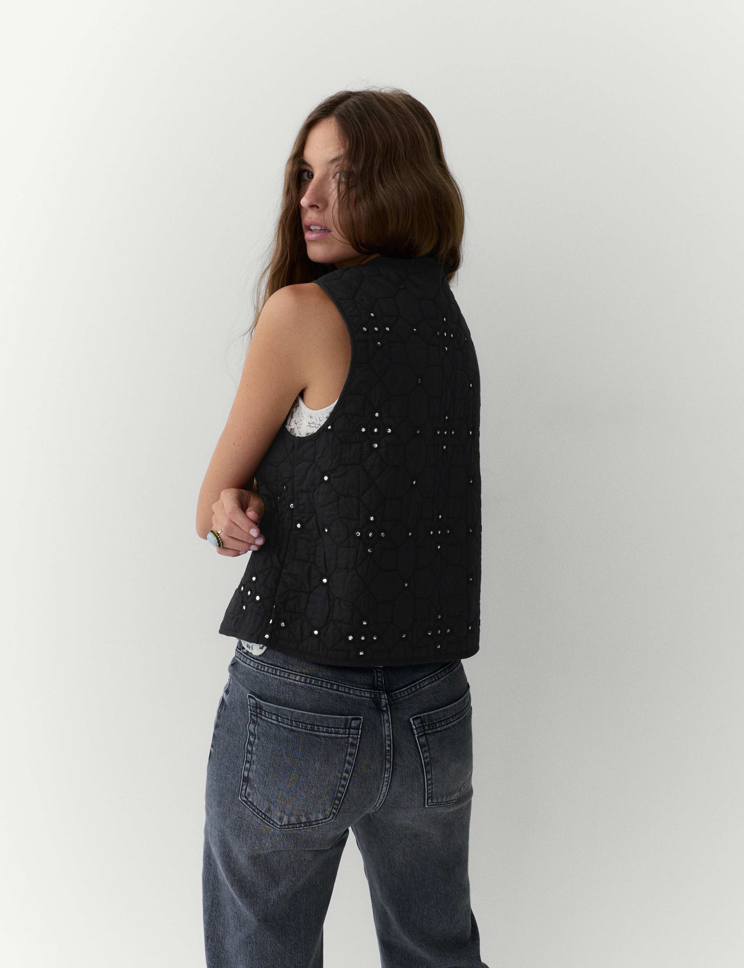 Pure Cotton Embellished Quilted Gilet 5 of 5
