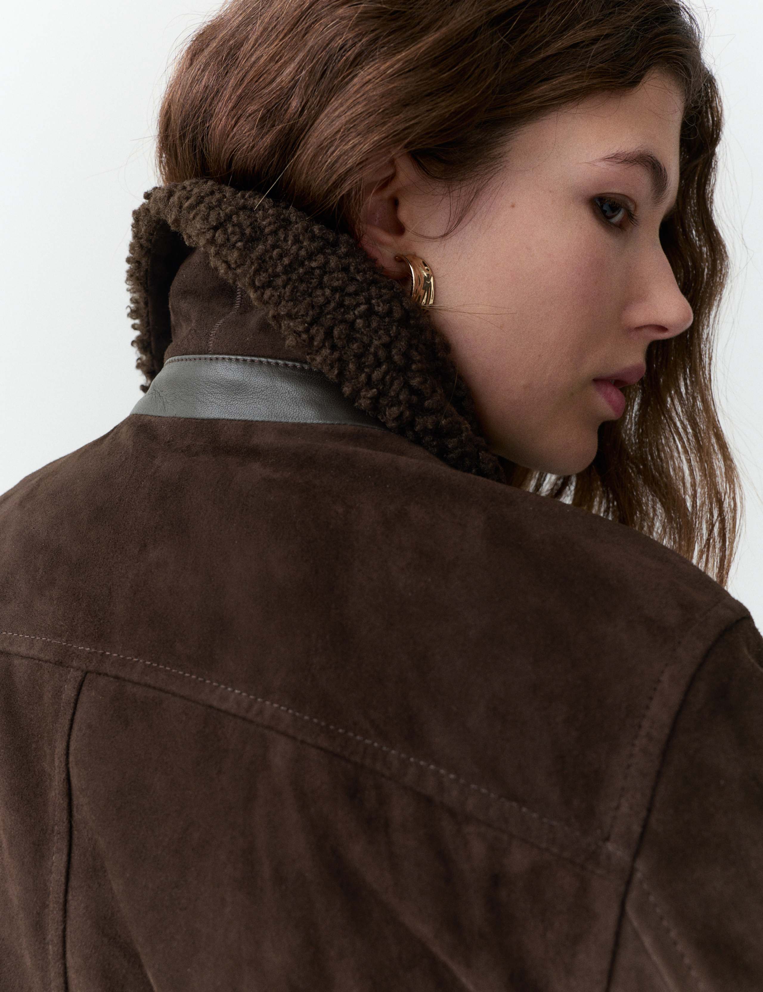 Pure Suede Borg Collared Jacket 4 of 5
