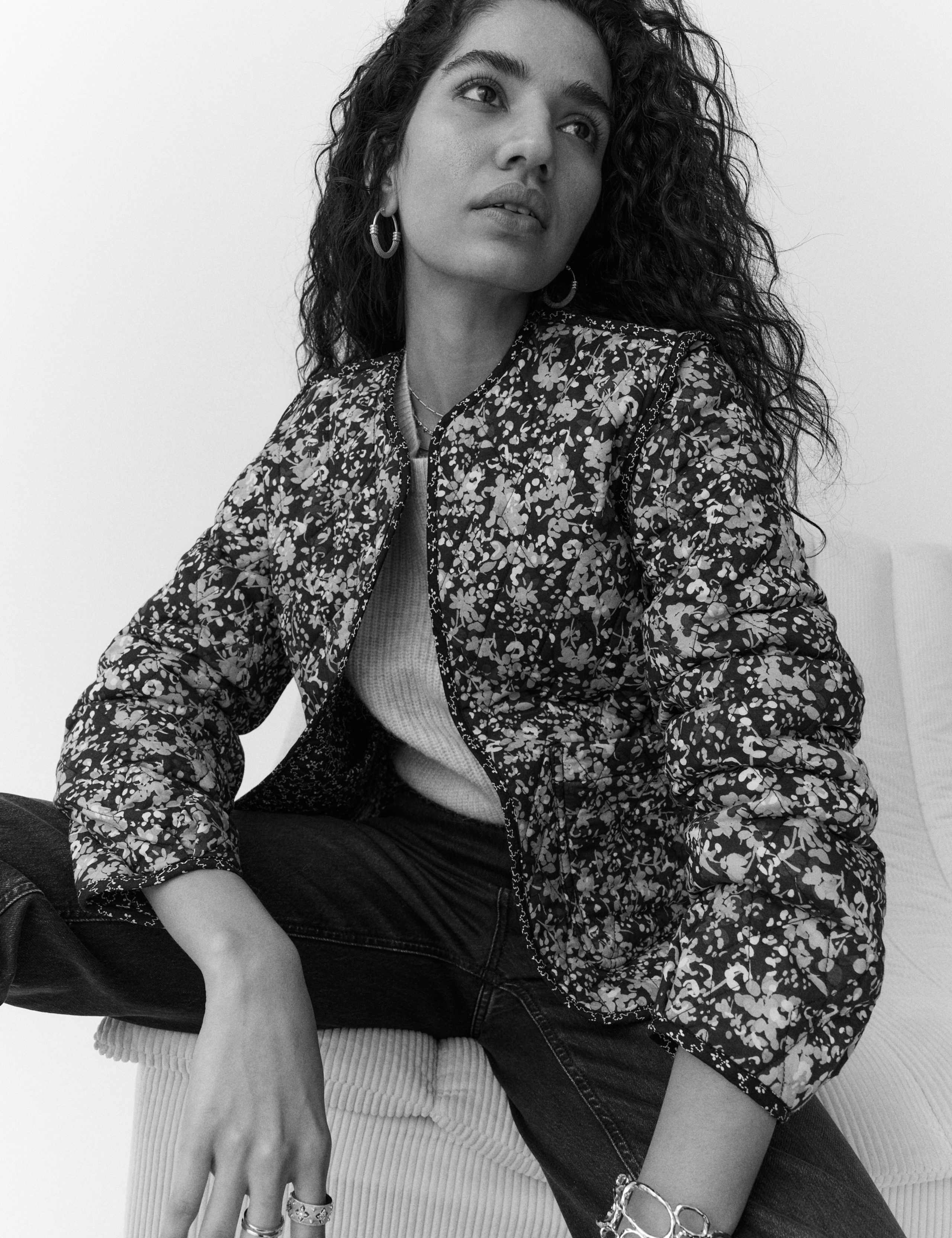 Pure Cotton Printed Quilted Reversible Jacket 2 of 5