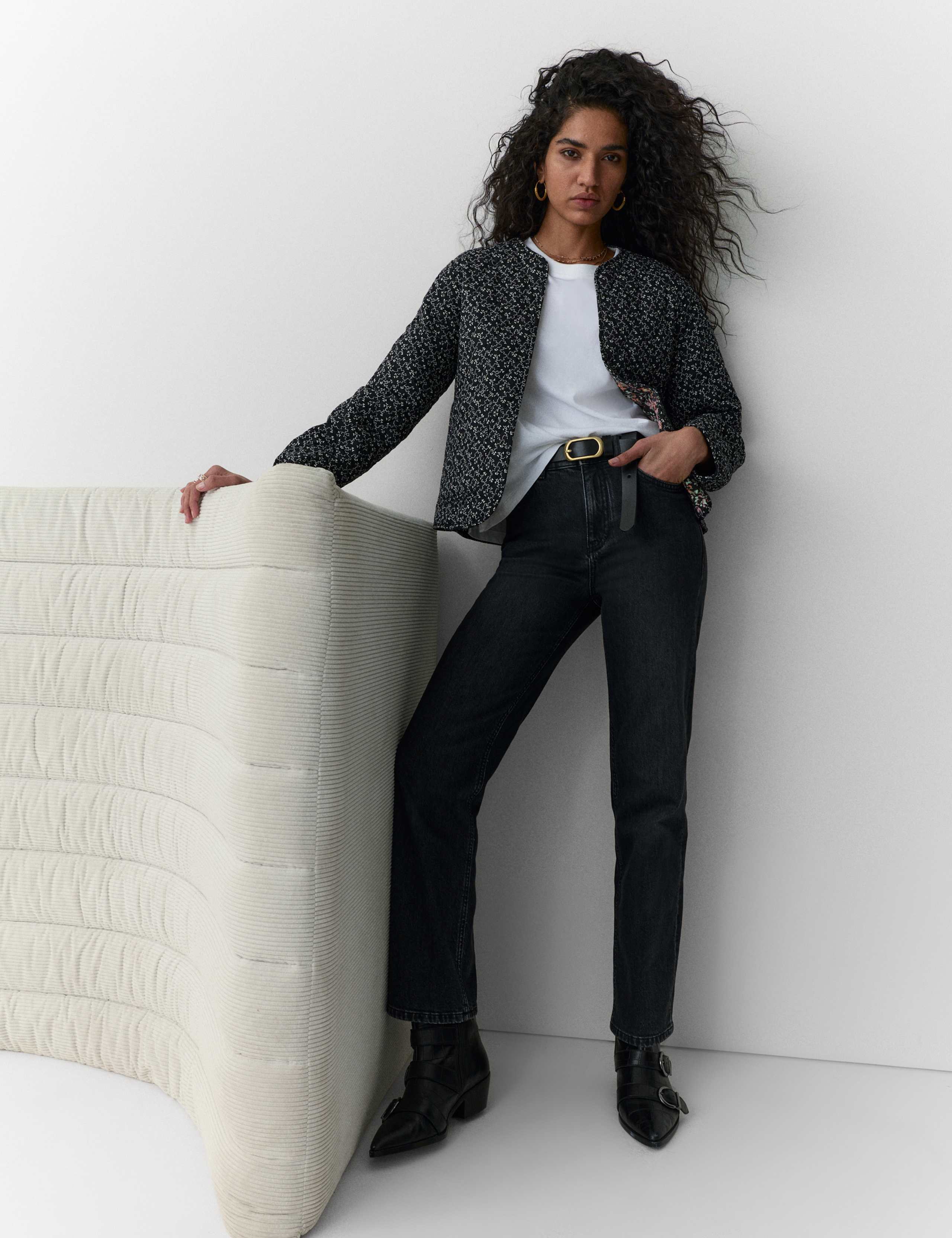 Pure Cotton Printed Quilted Reversible Jacket 4 of 5