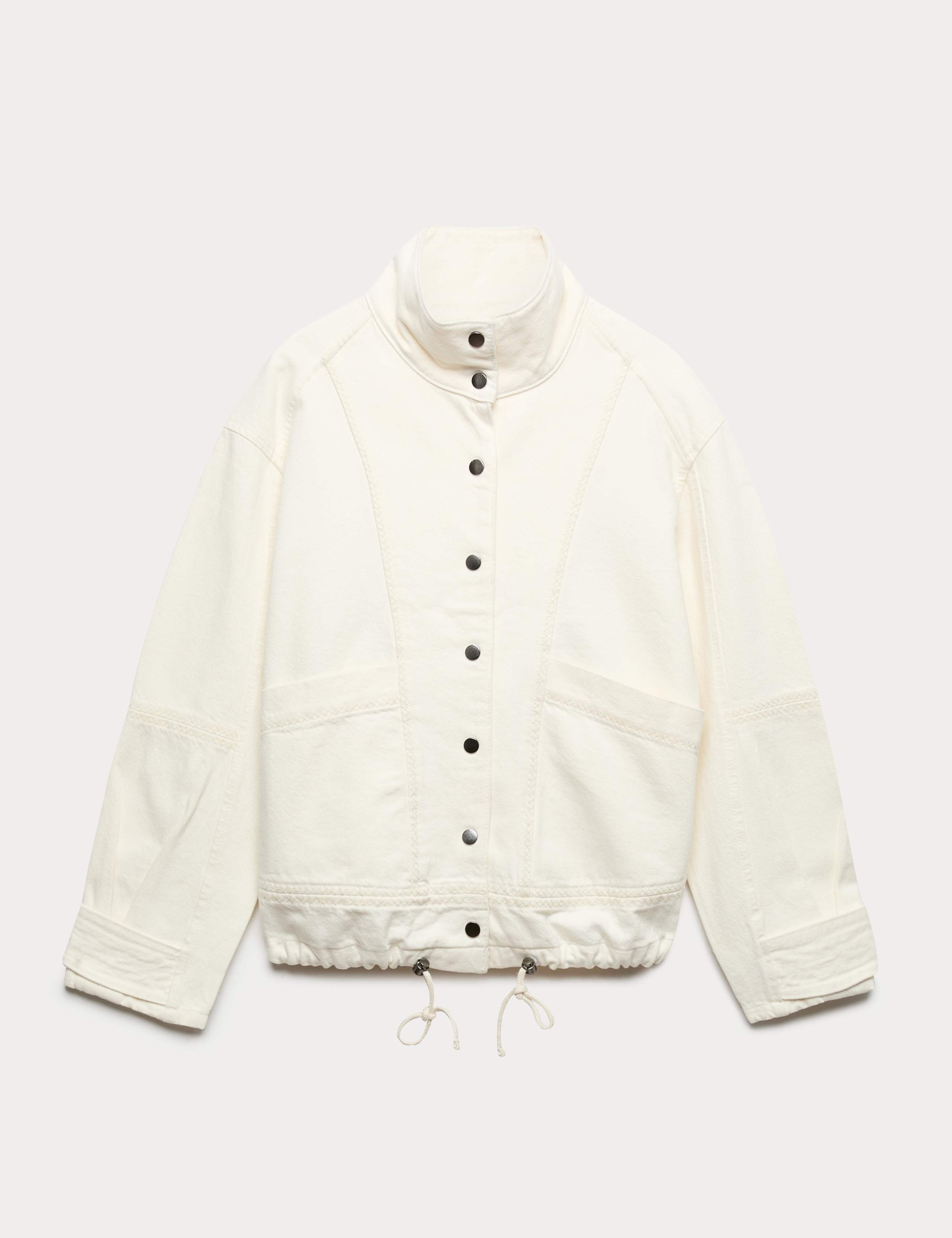 Denim Cross Stitch Casual Utility Jacket 1 of 1