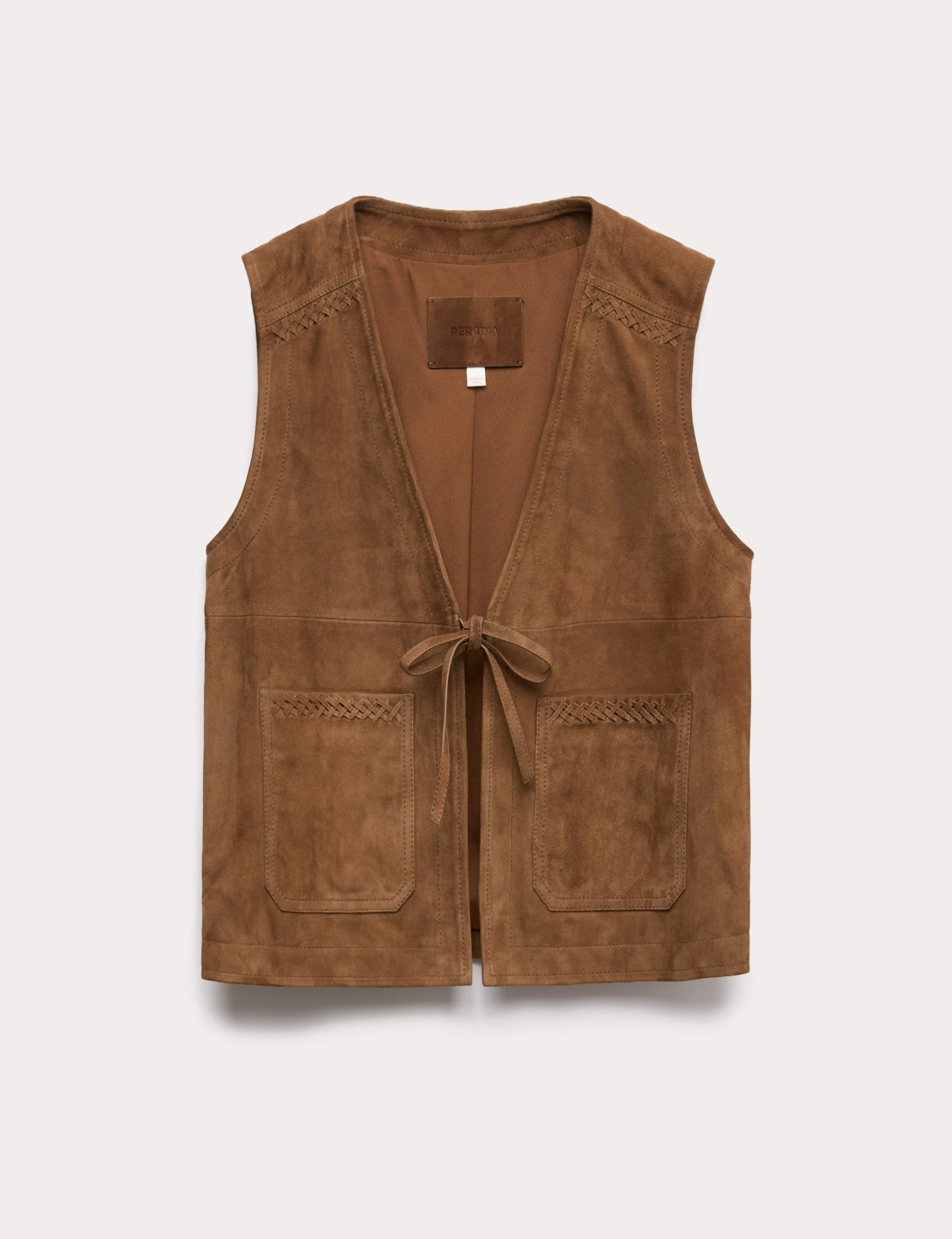 Suede Tie Front Waistcoat 1 of 1