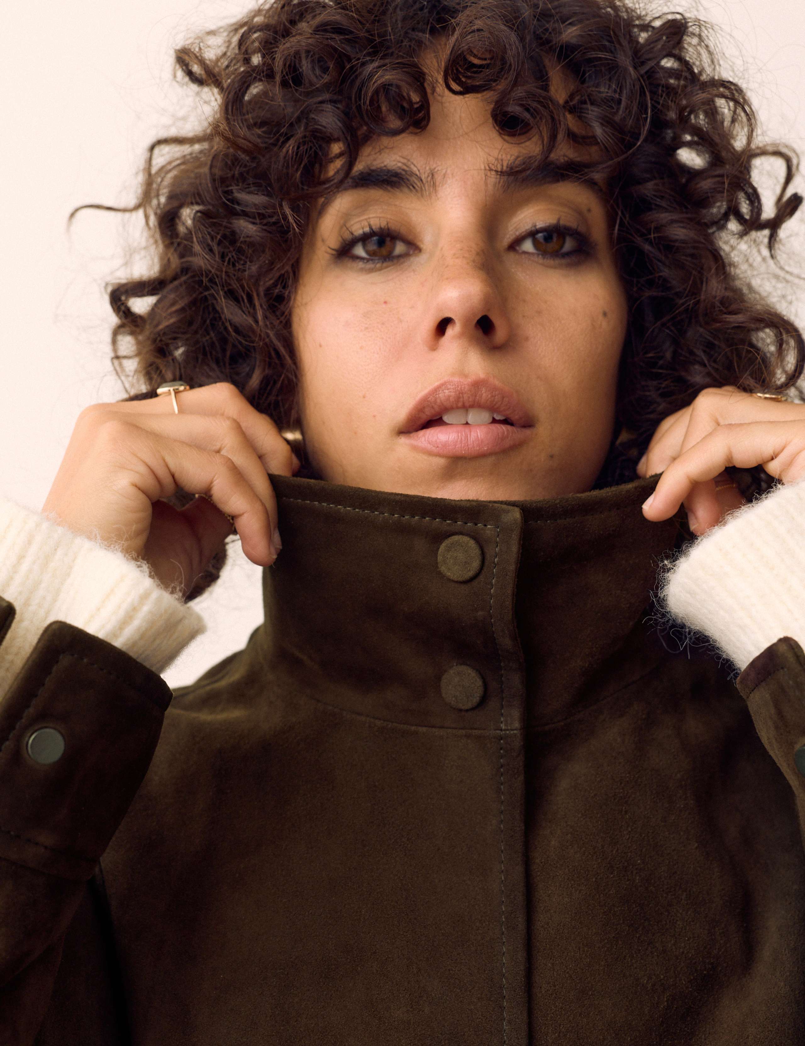 Suede Funnel Neck Short Jacket 4 of 6
