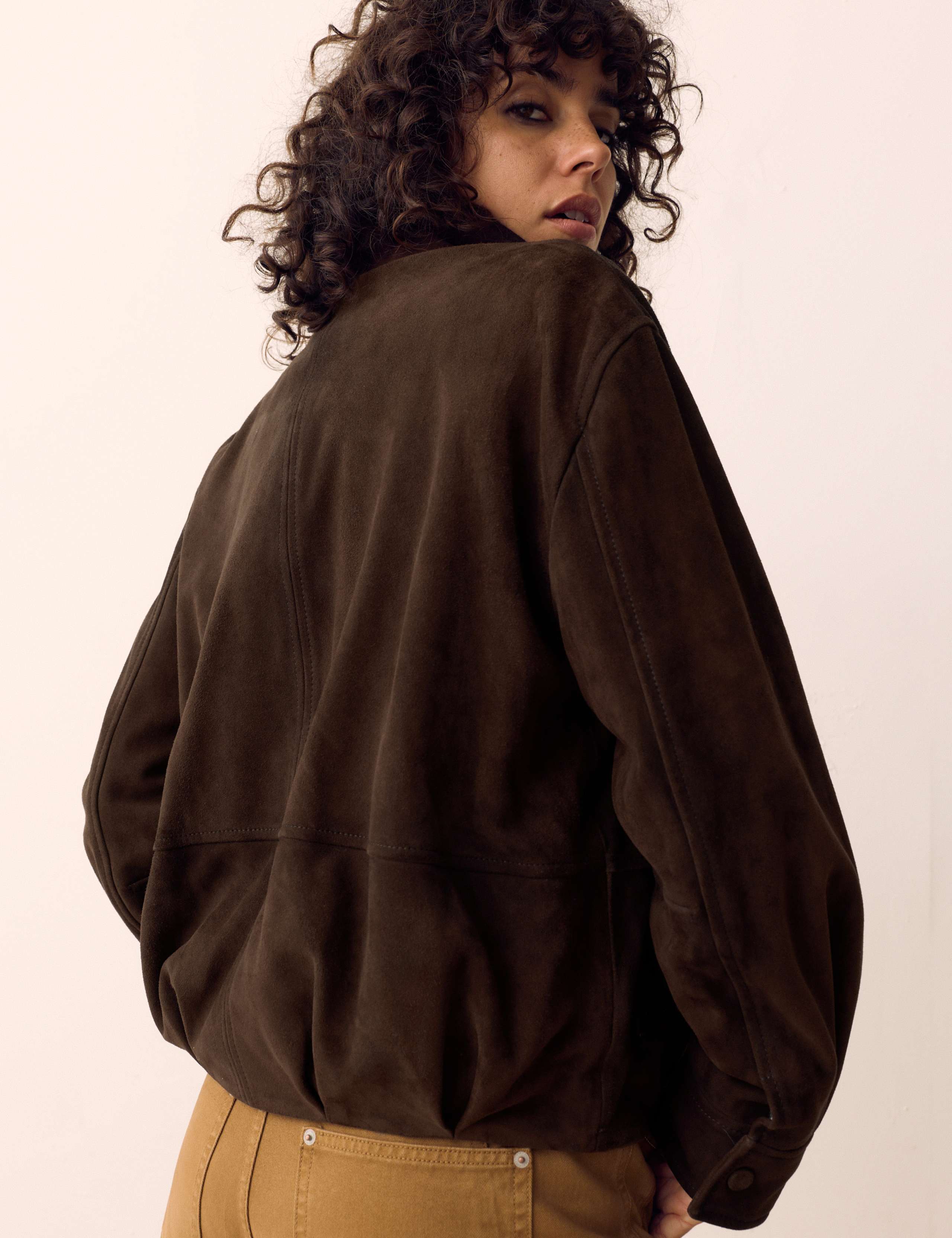 Suede Funnel Neck Short Jacket 5 of 6