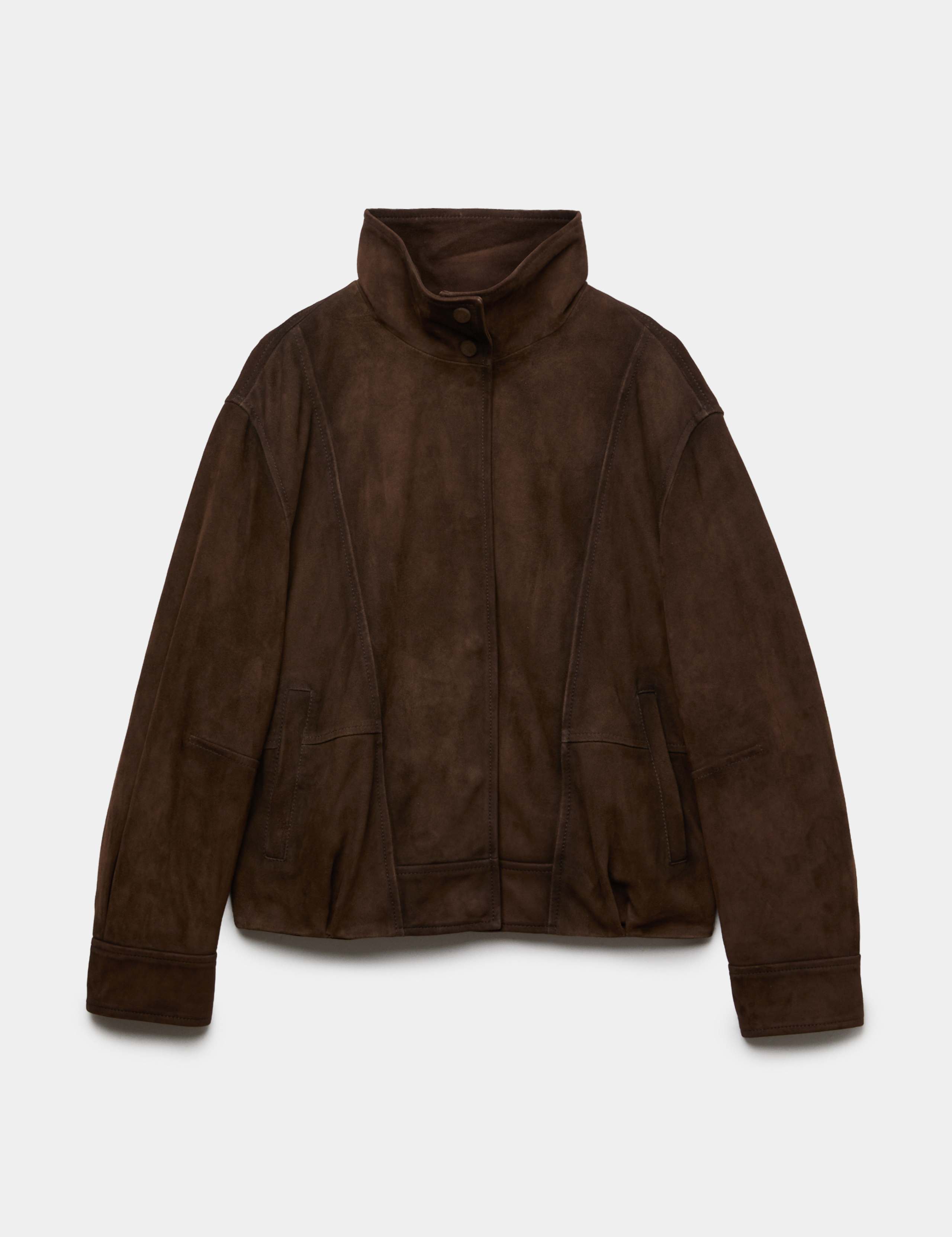 Suede Funnel Neck Short Jacket 2 of 6