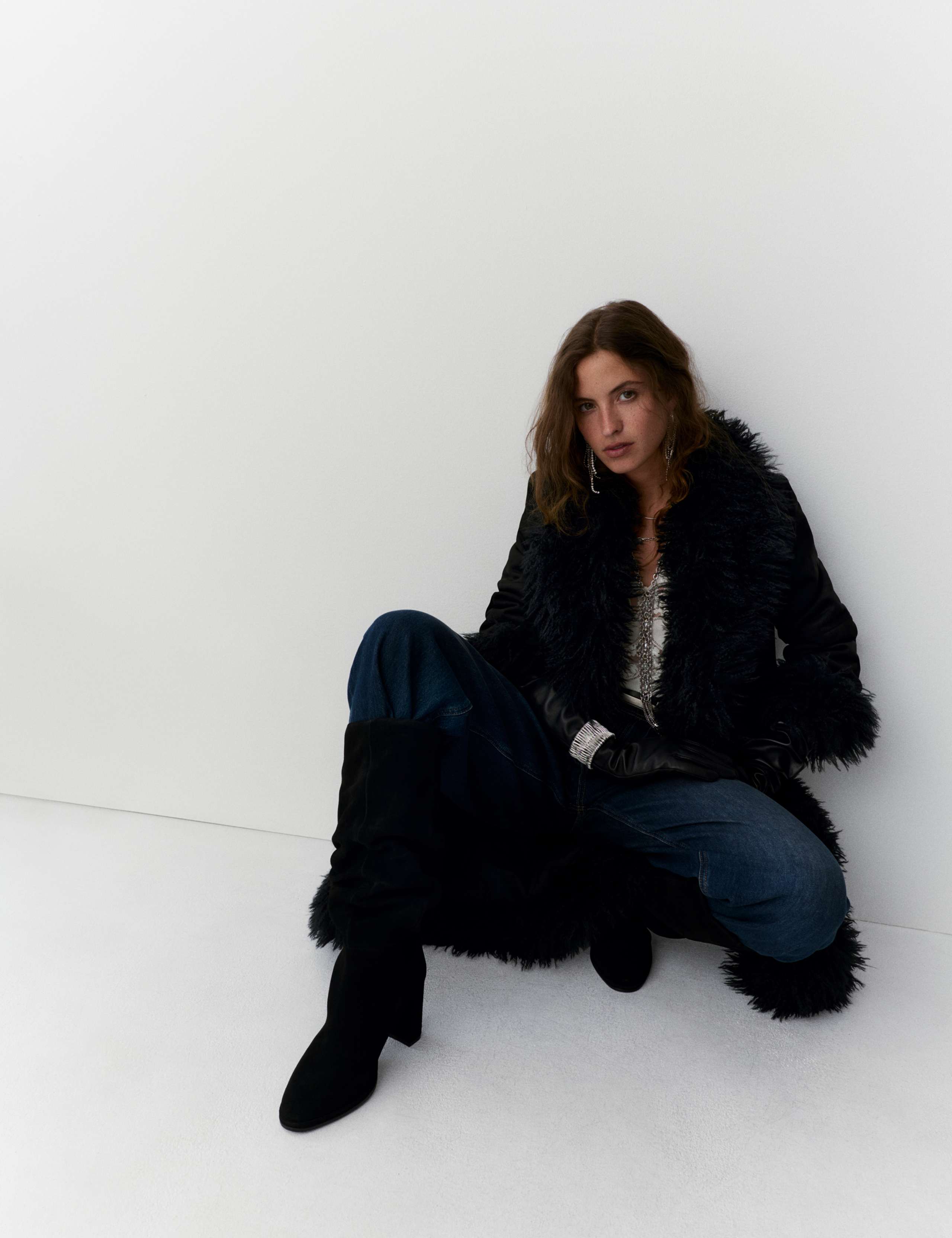 Faux Fur Trim Longline Coat 3 of 6