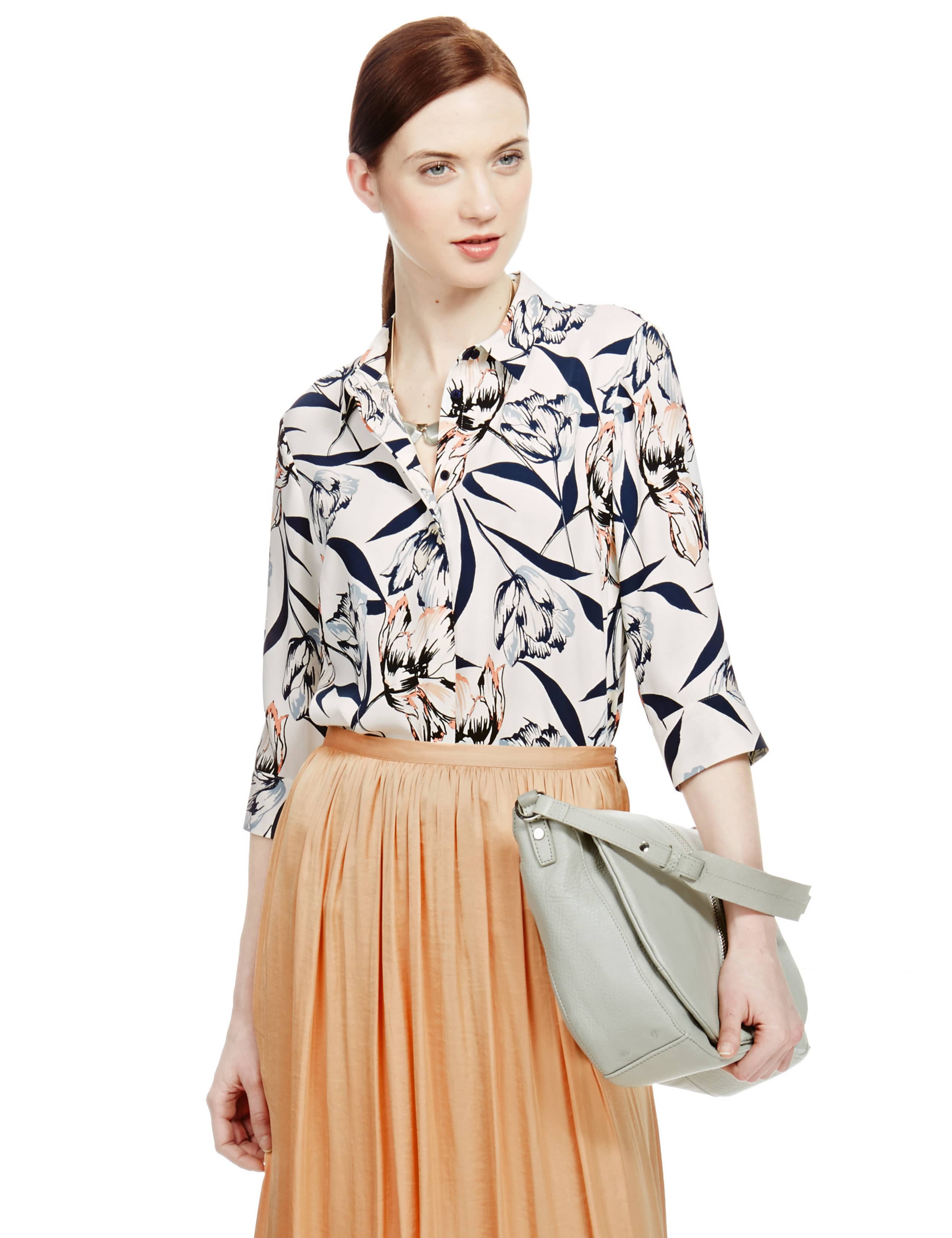 Collared Neck Floral Blouse 1 of 4