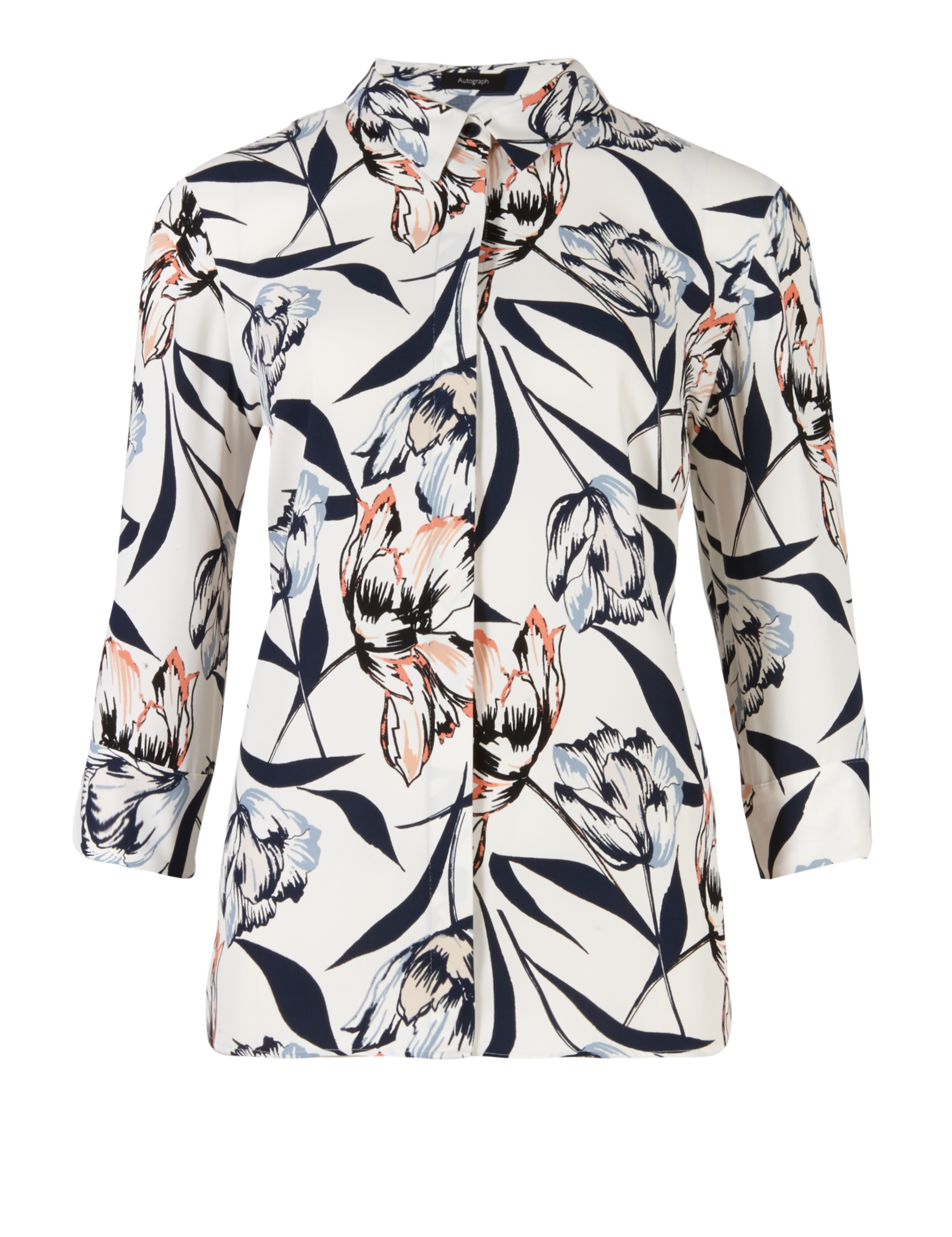 Collared Neck Floral Blouse 2 of 4