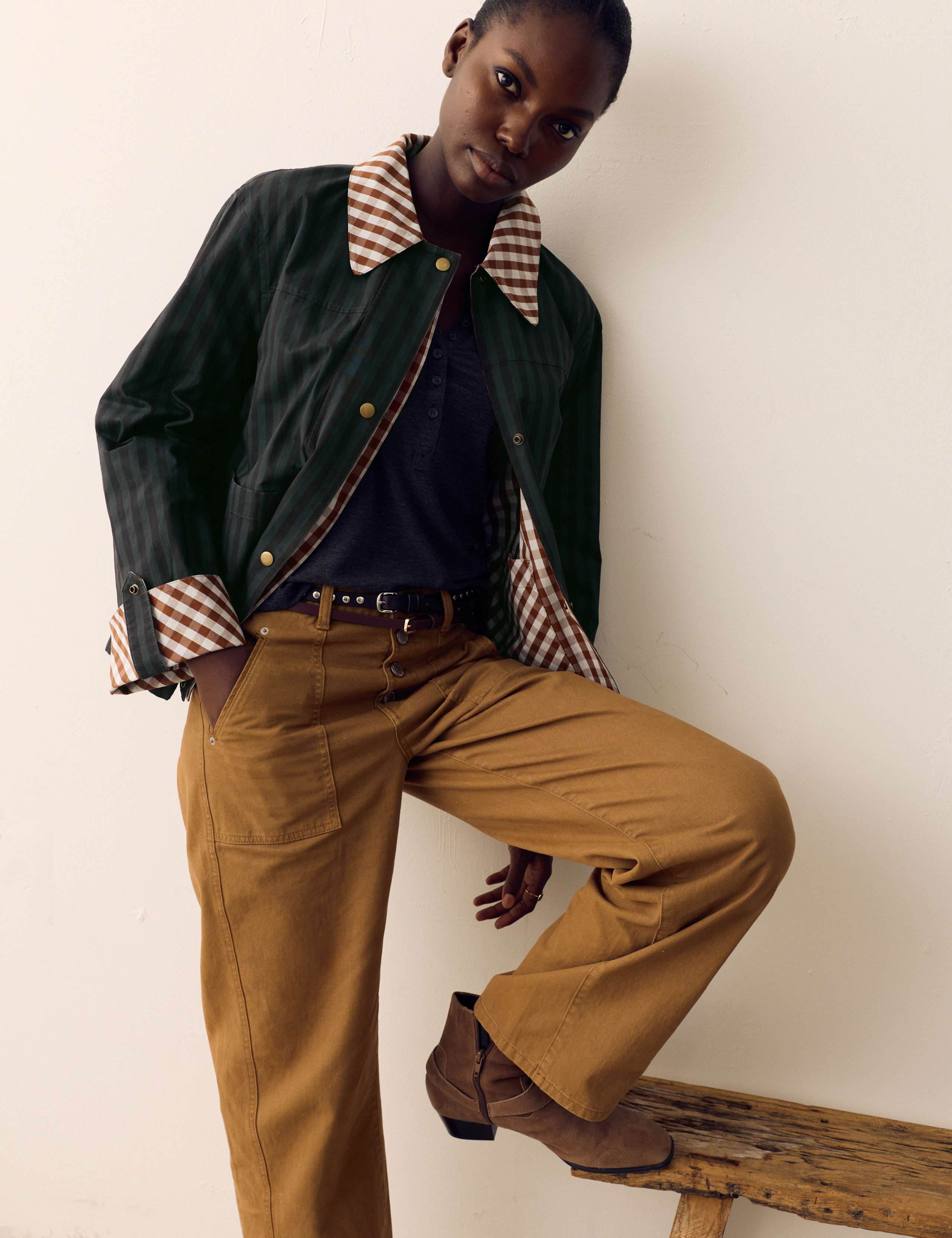 Pure Cotton Check Stripe Reversible Checked Jacket 1 of 7