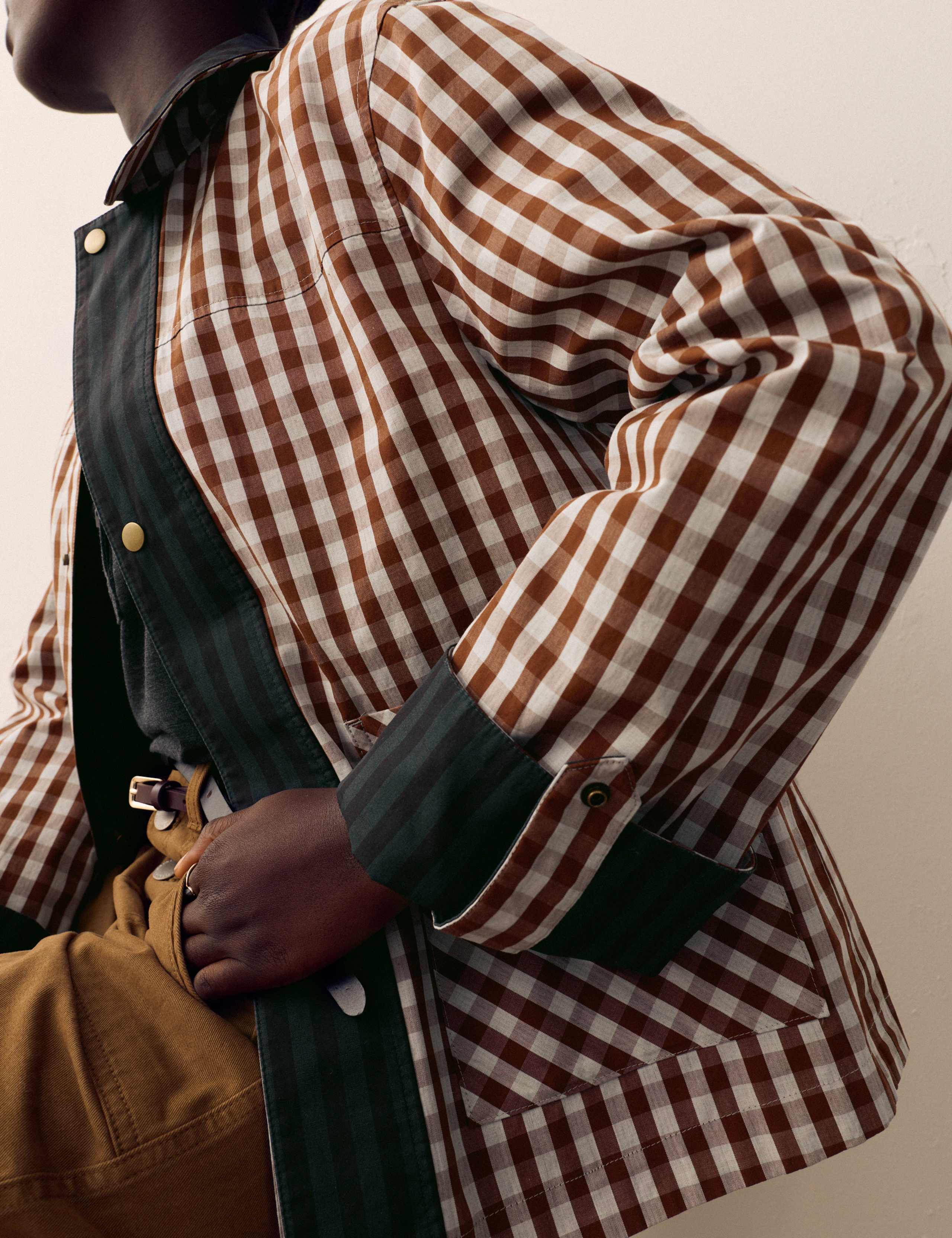 Pure Cotton Check Stripe Reversible Checked Jacket 6 of 7
