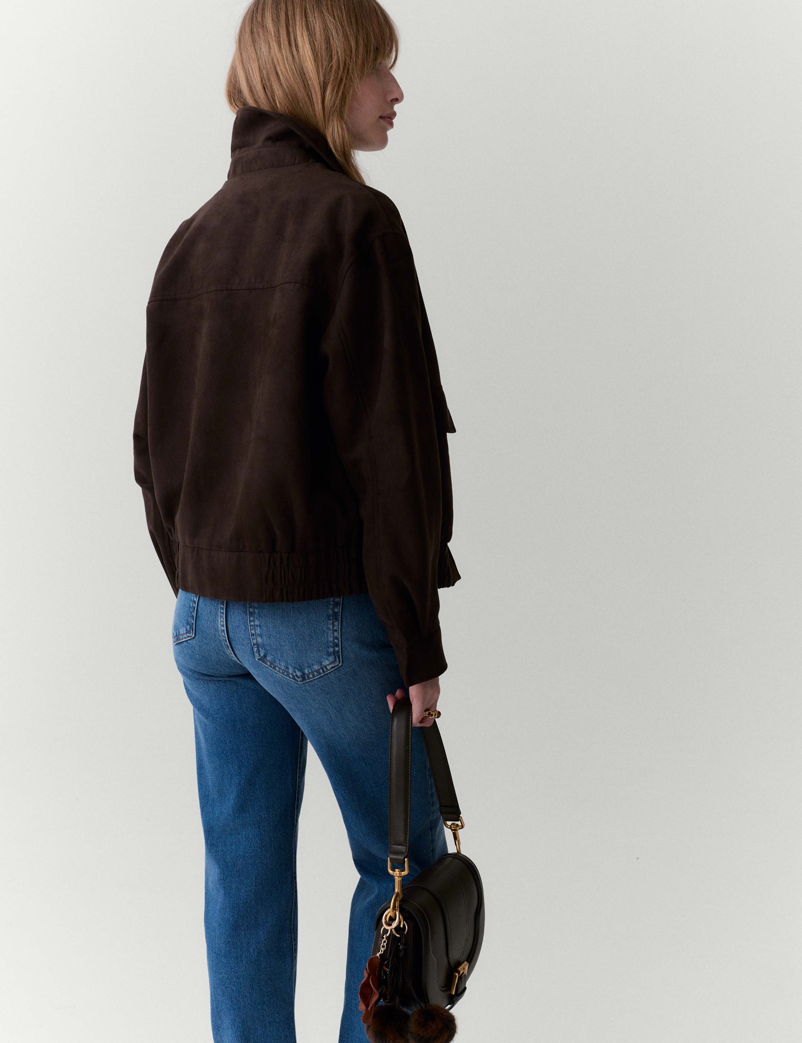 Suedette Collared Bomber Jacket 5 of 6