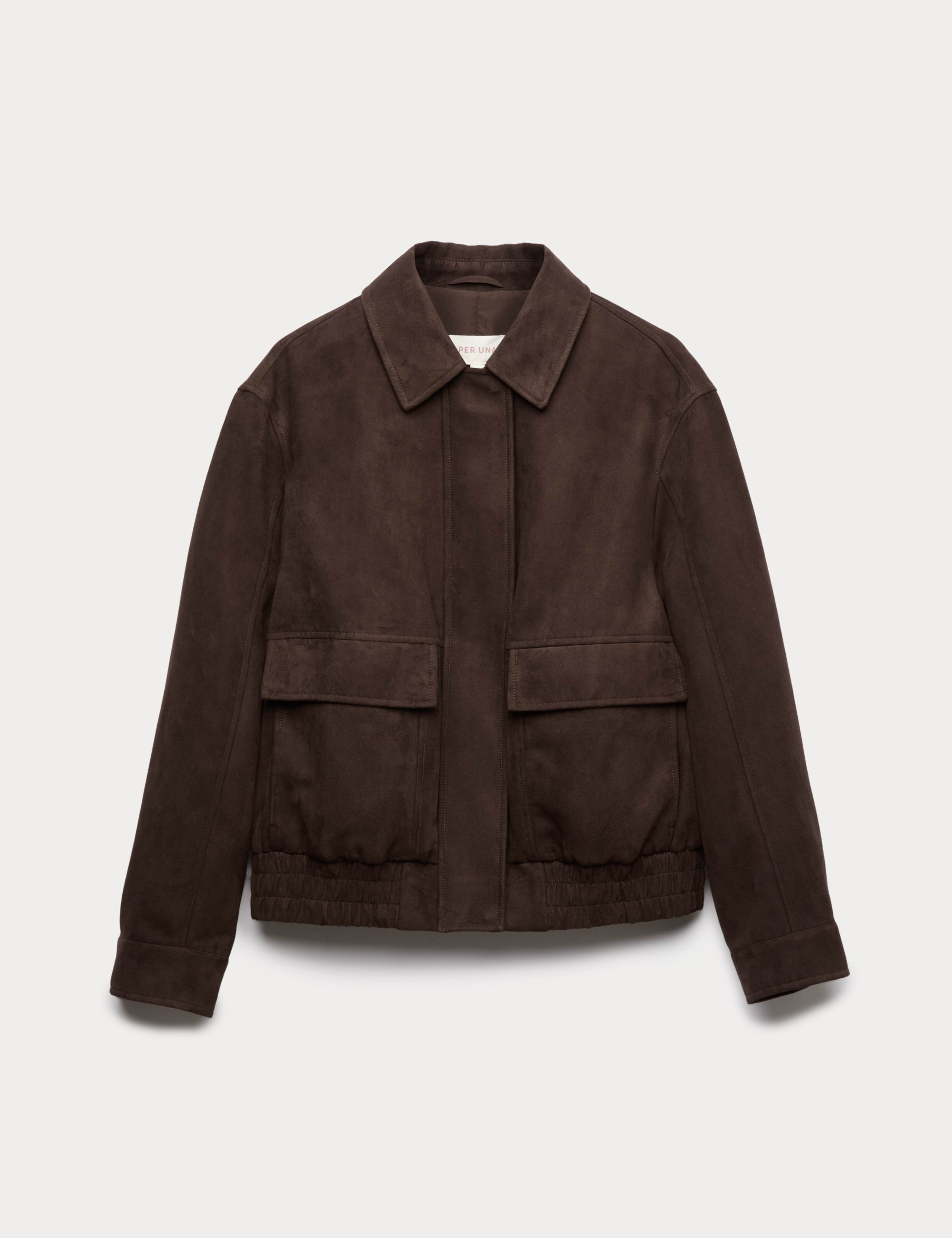 Suedette Collared Bomber Jacket 2 of 6