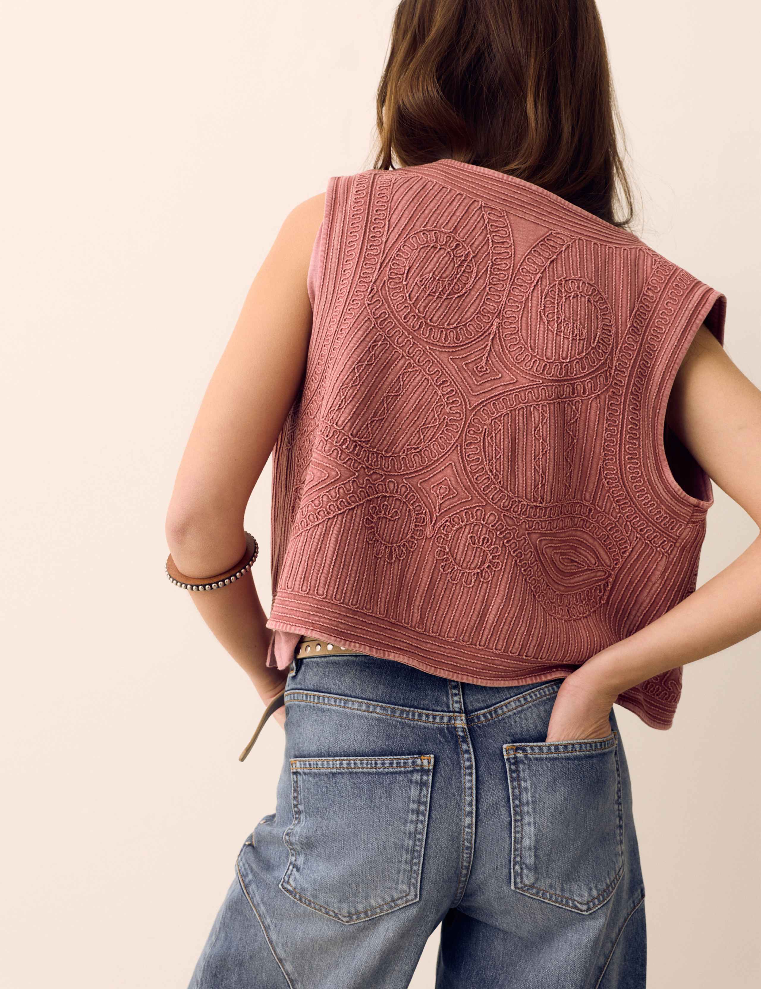 Pure Cotton Embroidered Gilet 4 of 6