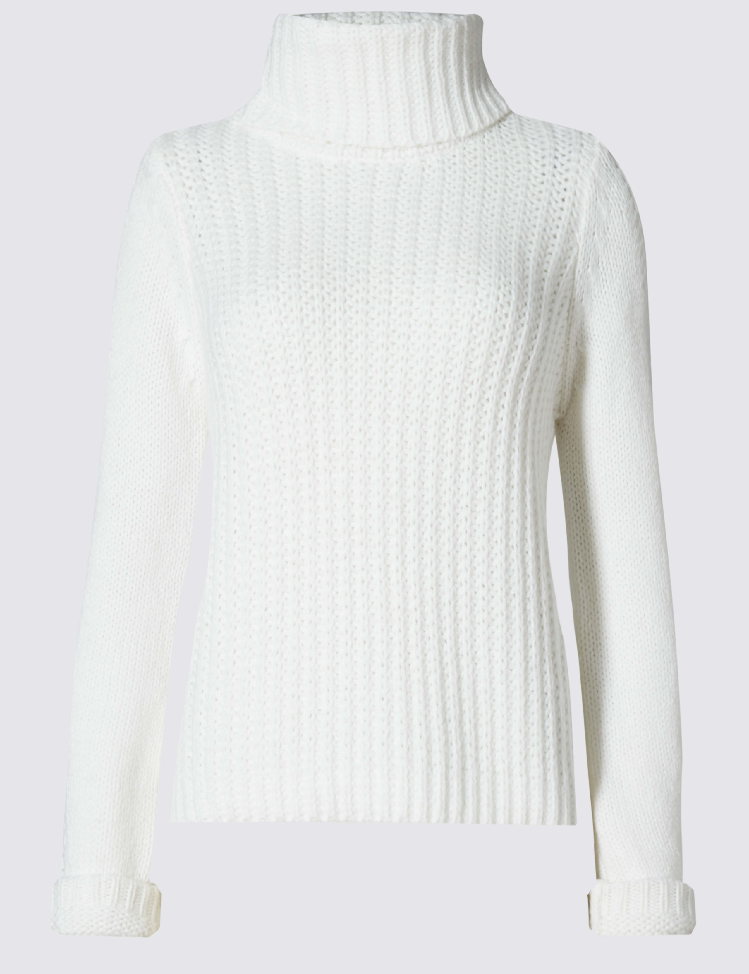 Chunky Knit Cowl Neck Jumper with Wool 2 of 4