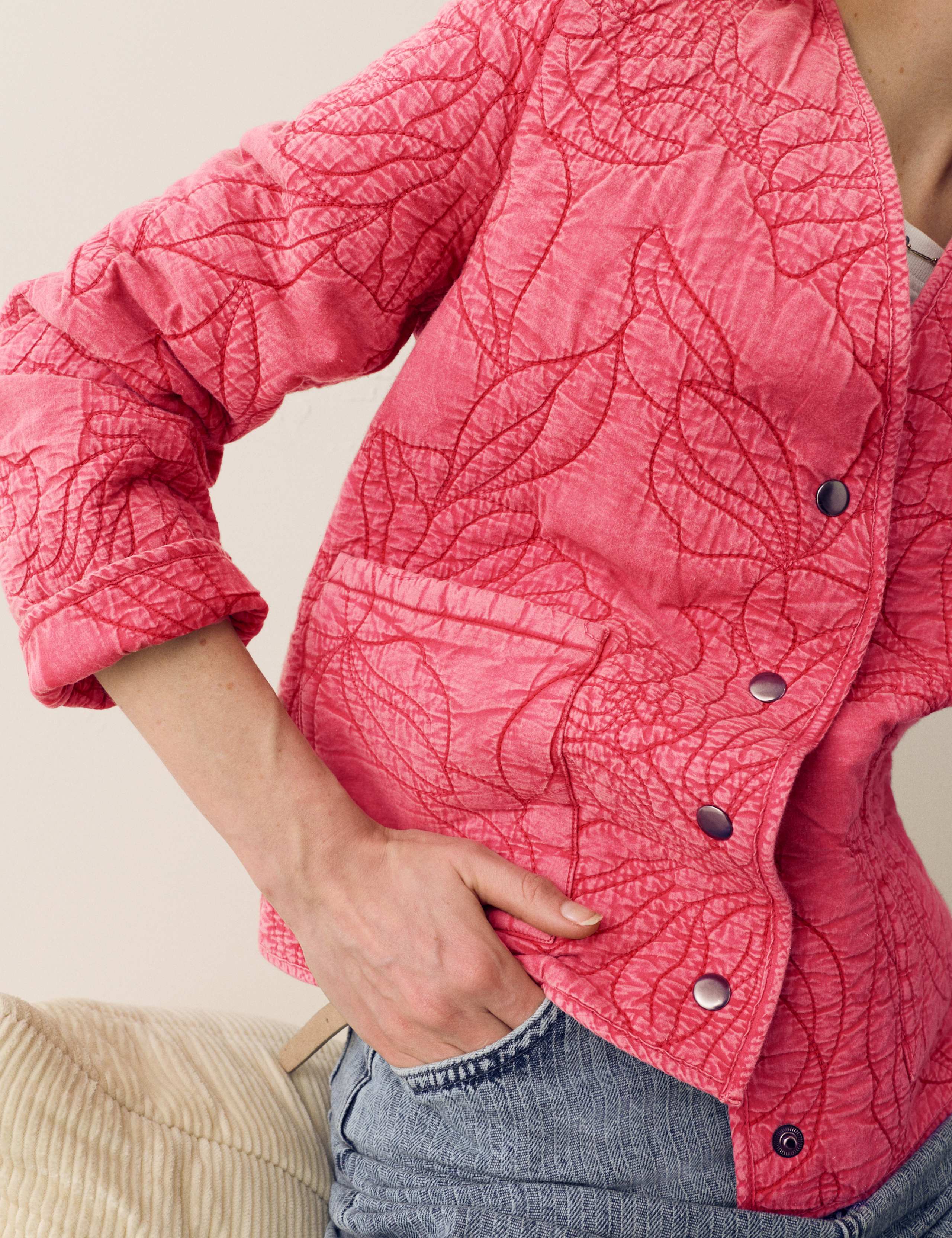 Pure Cotton Floral Quilted Jacket 5 of 5