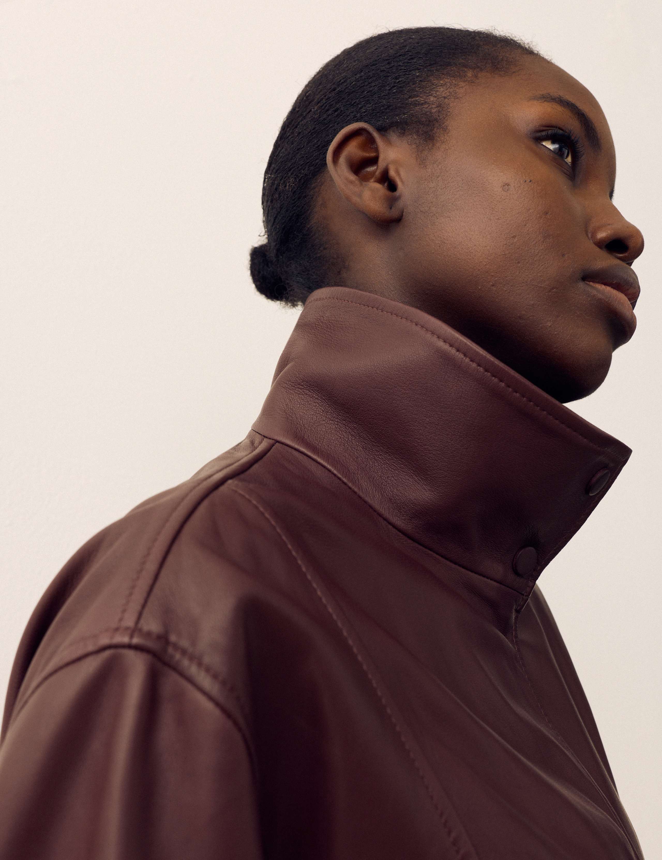 Leather Funnel Neck Jacket 6 of 7