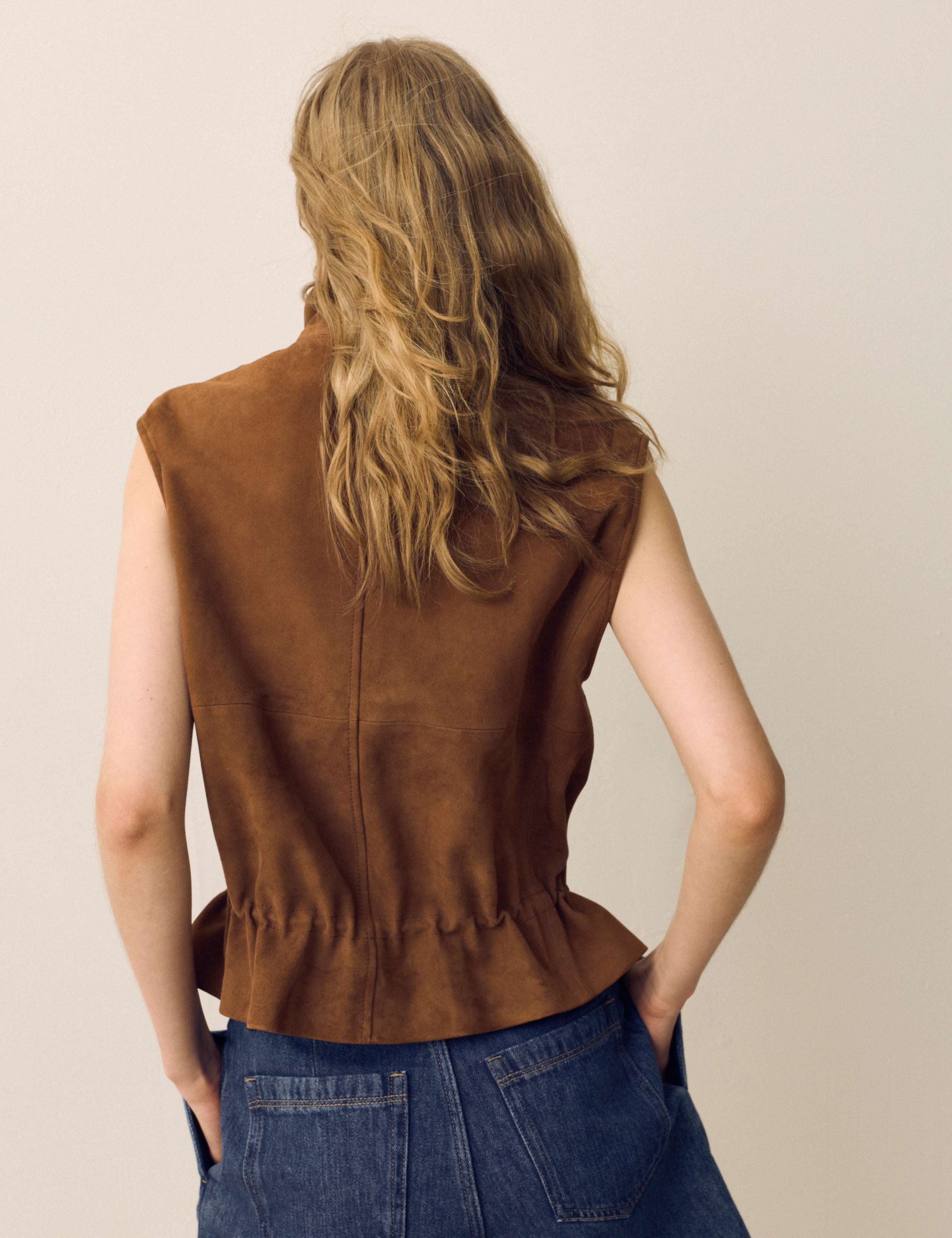 Suede Adjustable Toggle Waist Gilet 5 of 7