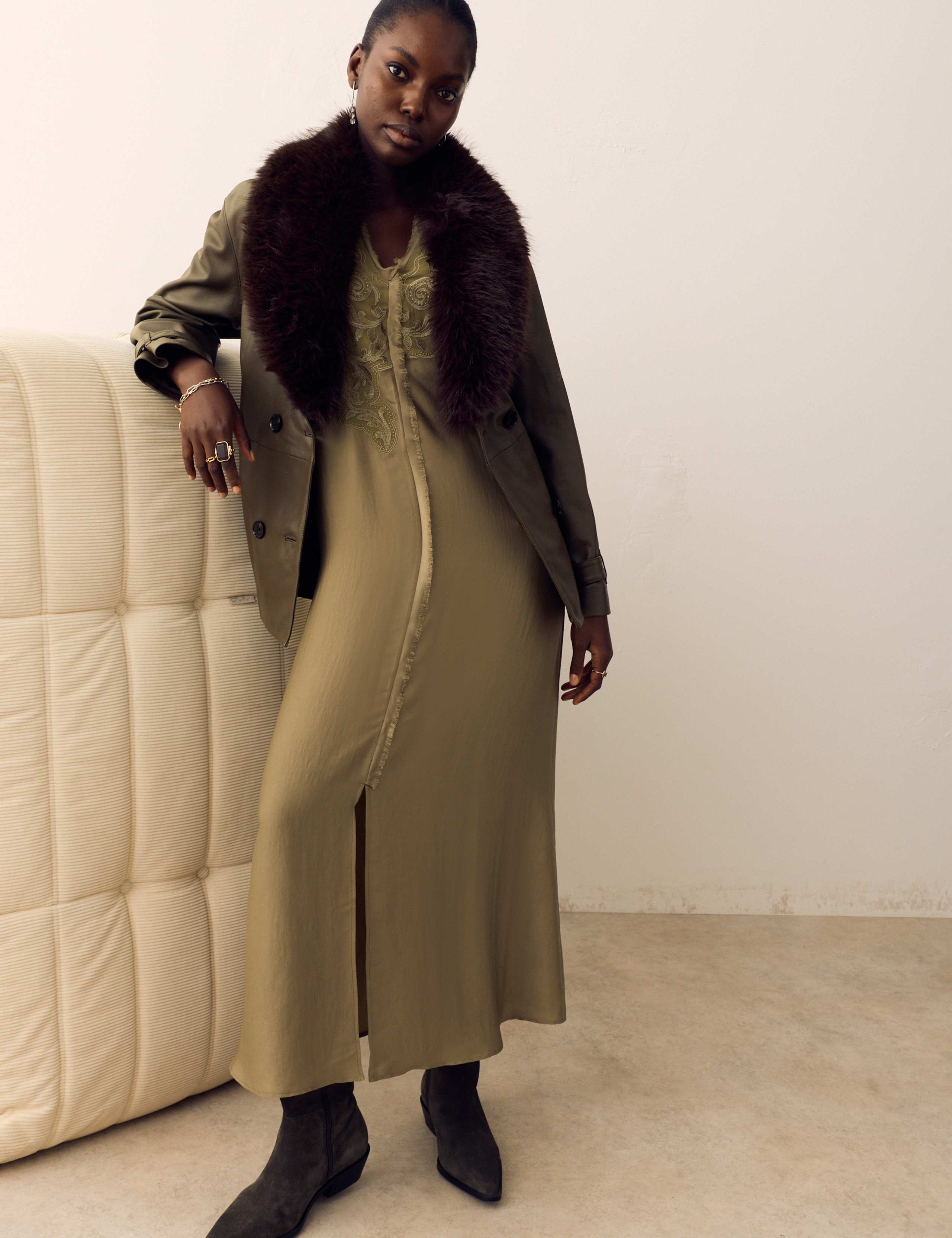 Leather Belted Trench Jacket 6 of 7