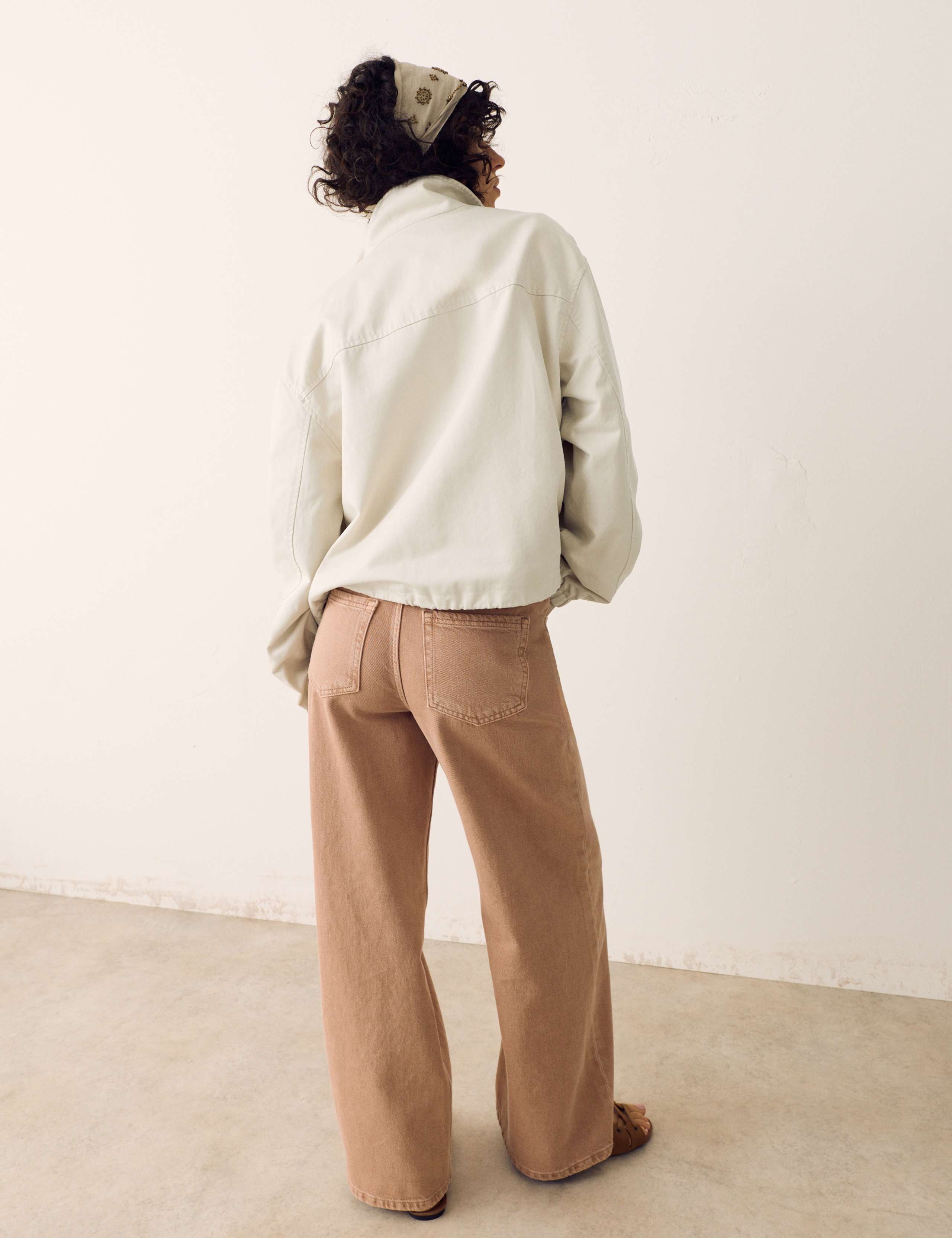 Cotton Blend Twill Cropped Utility Jacket 4 of 6