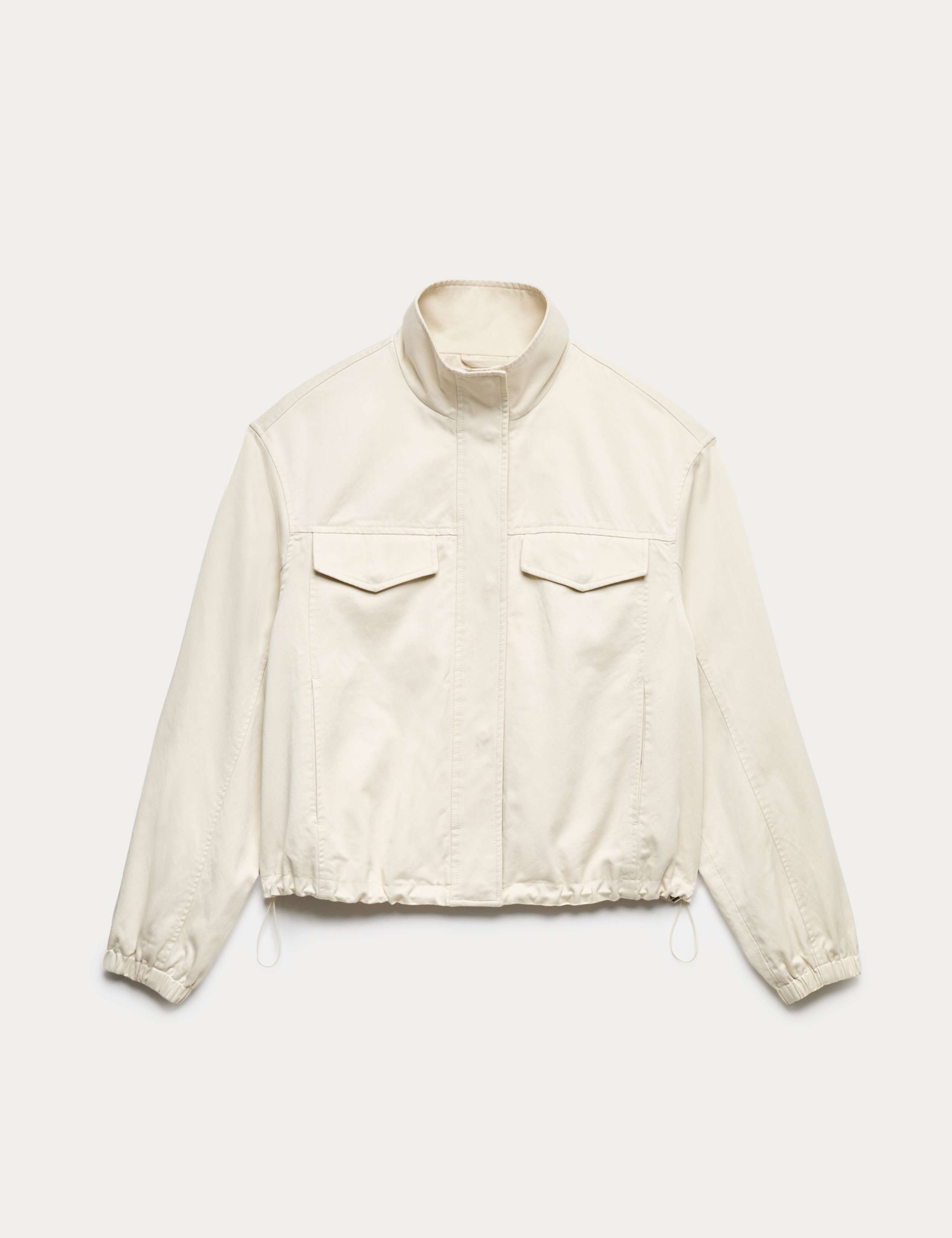 Cotton Blend Twill Cropped Utility Jacket 2 of 6