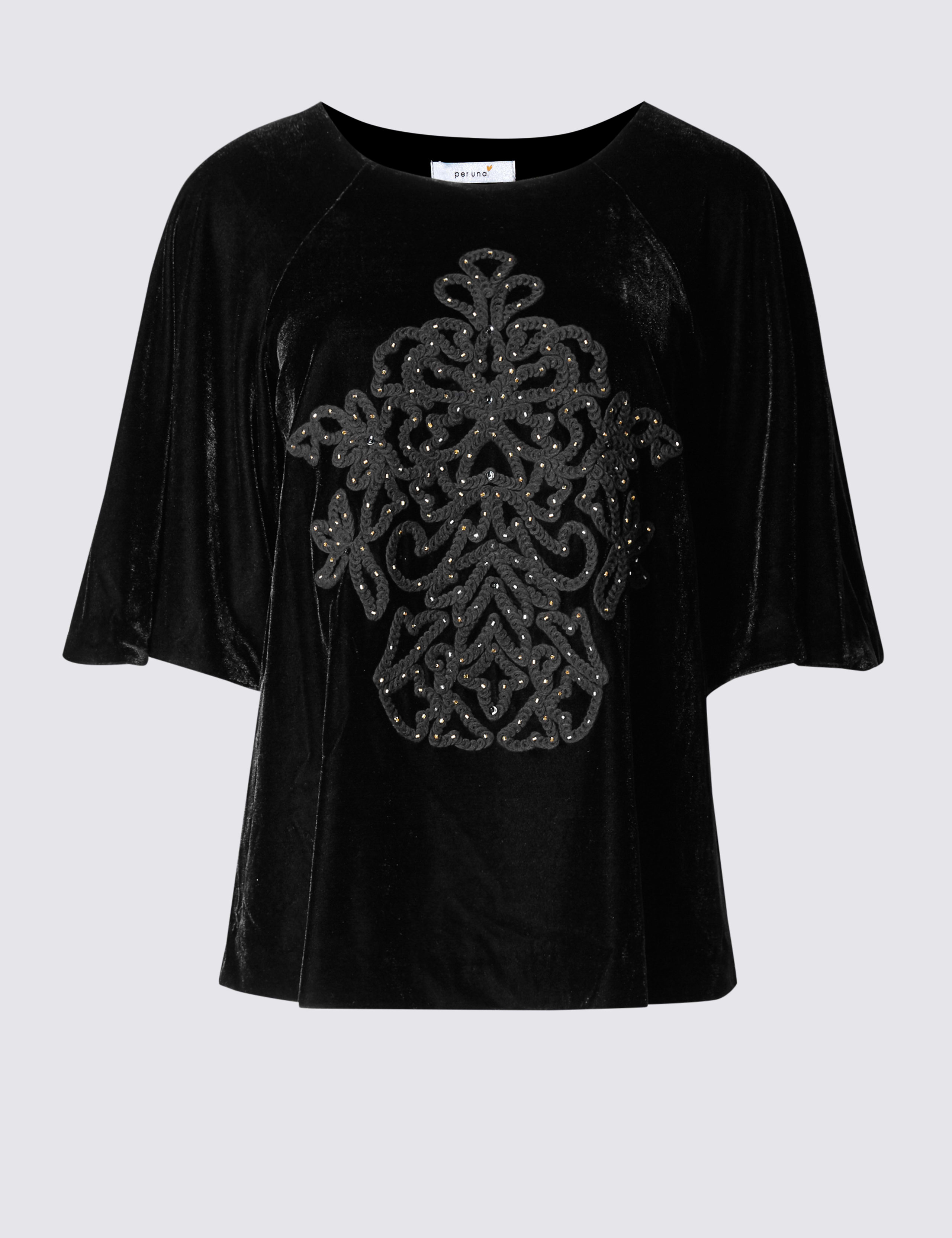 Corded Velvet Half Sleeve Jersey Top 2 of 3