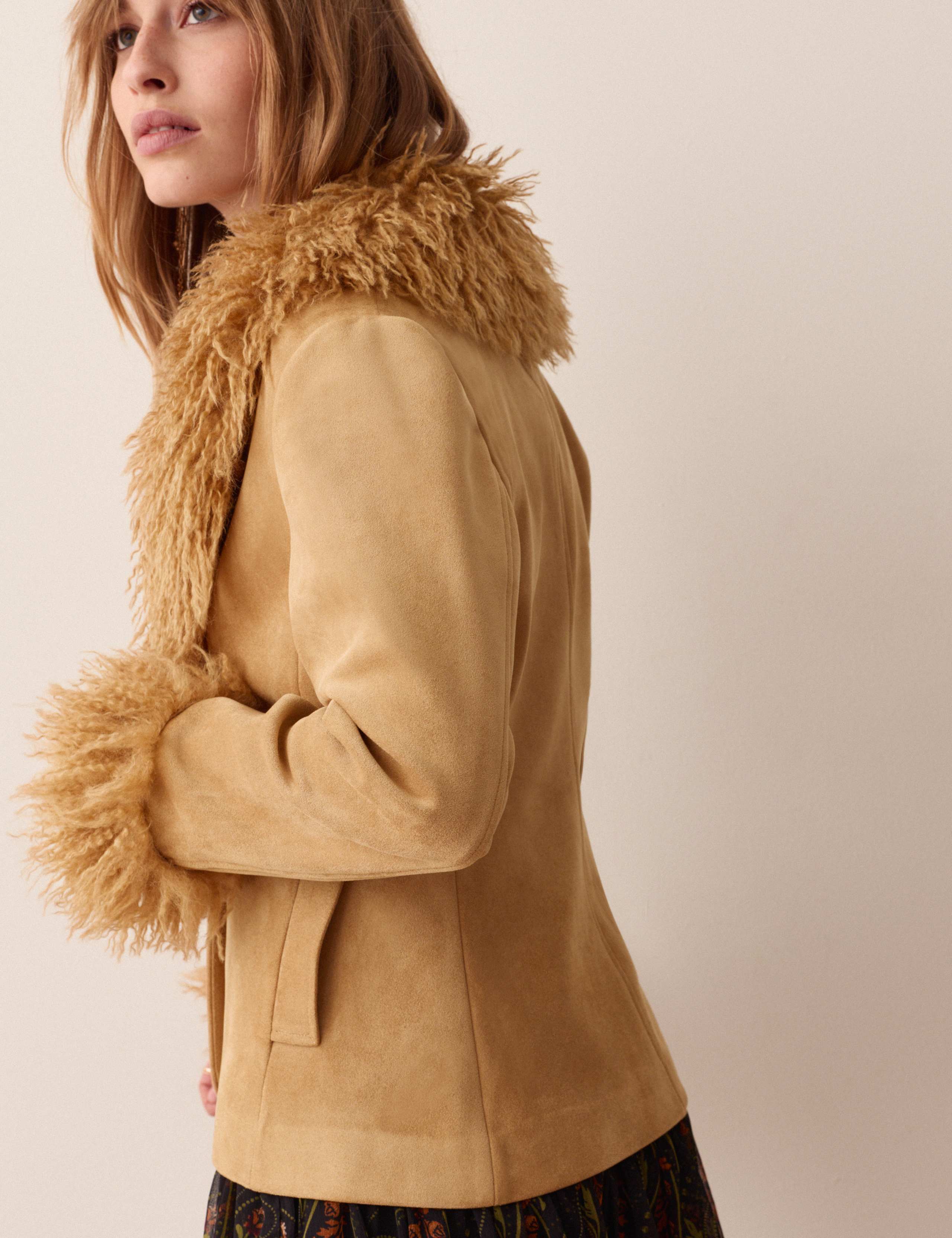 Faux Fur Collar Suedette Jacket 5 of 5