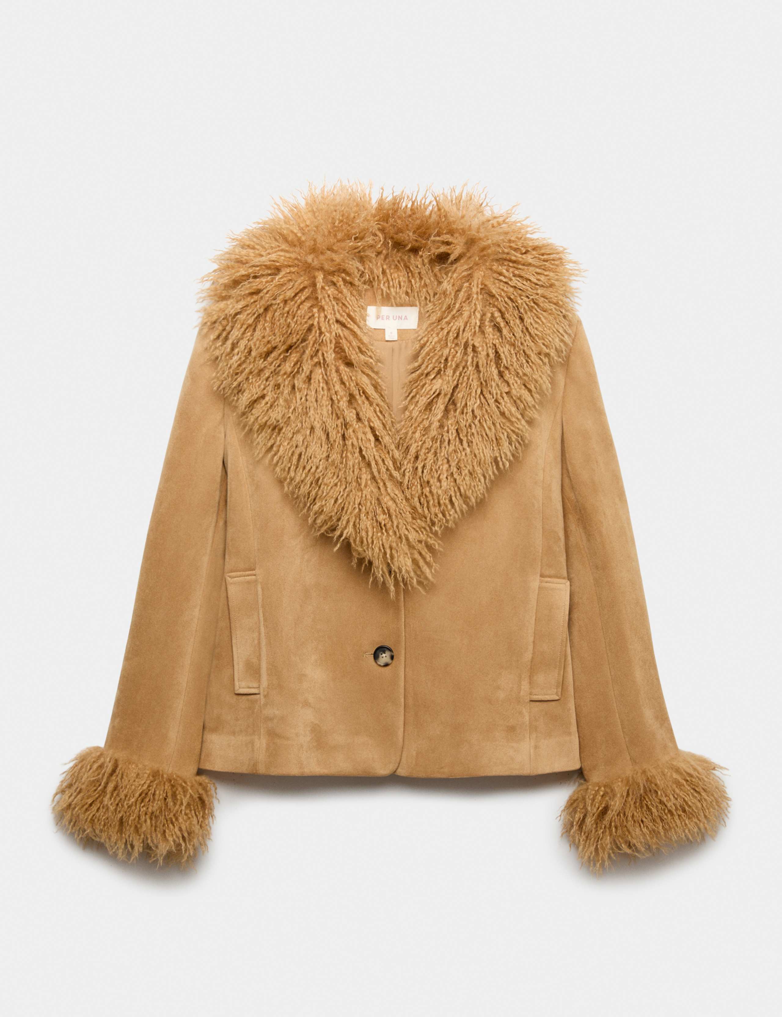 Faux Fur Collar Suedette Jacket 2 of 5