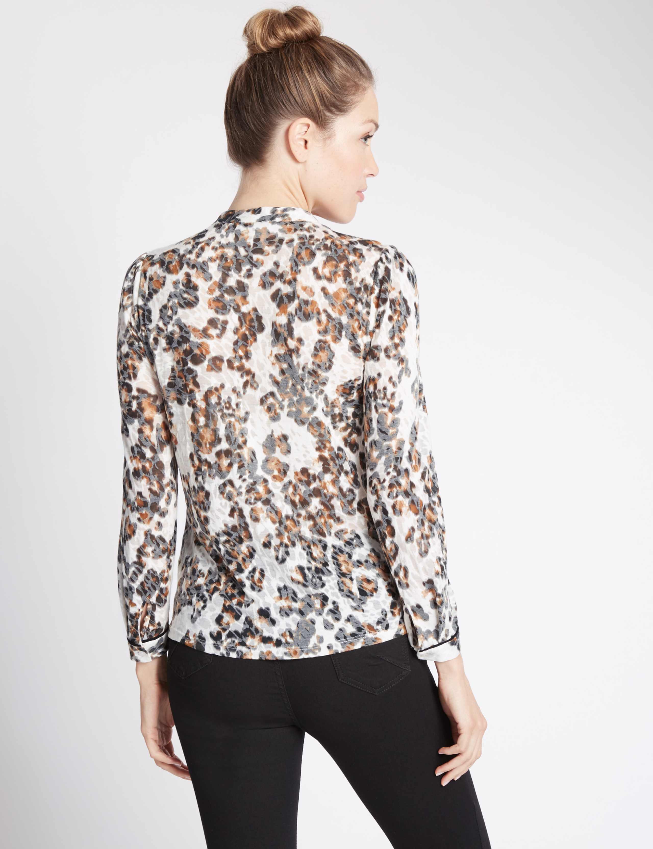 Leopard Print Long Sleeve Blouse 3 of 4