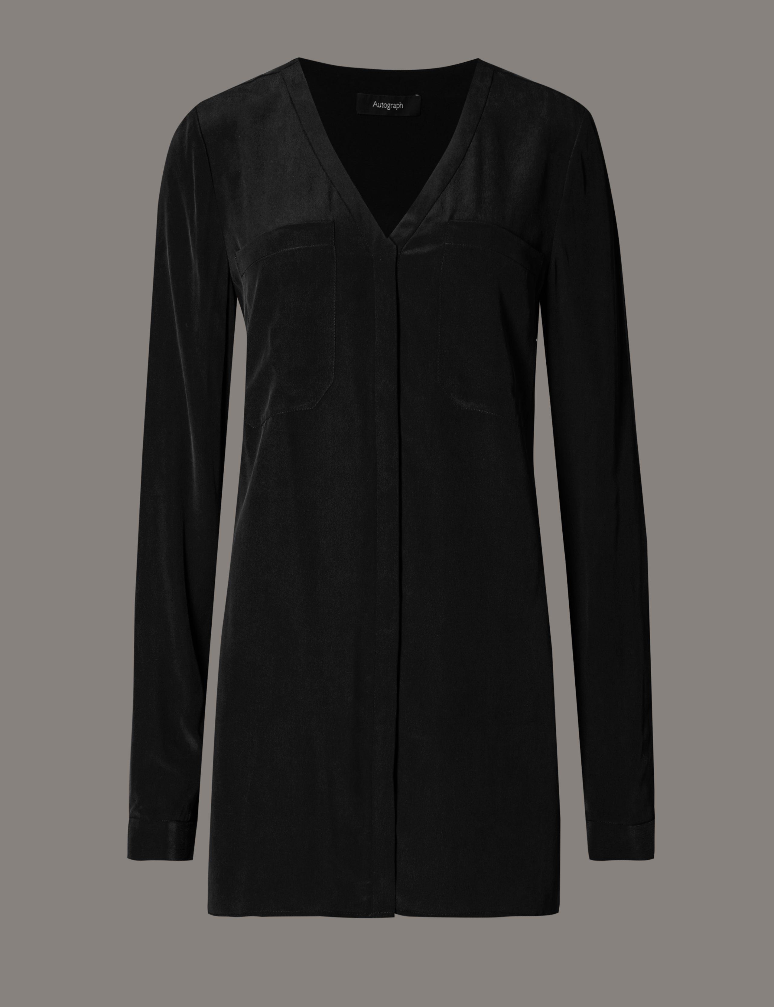 Pure Silk V-Neck Blouse 2 of 3