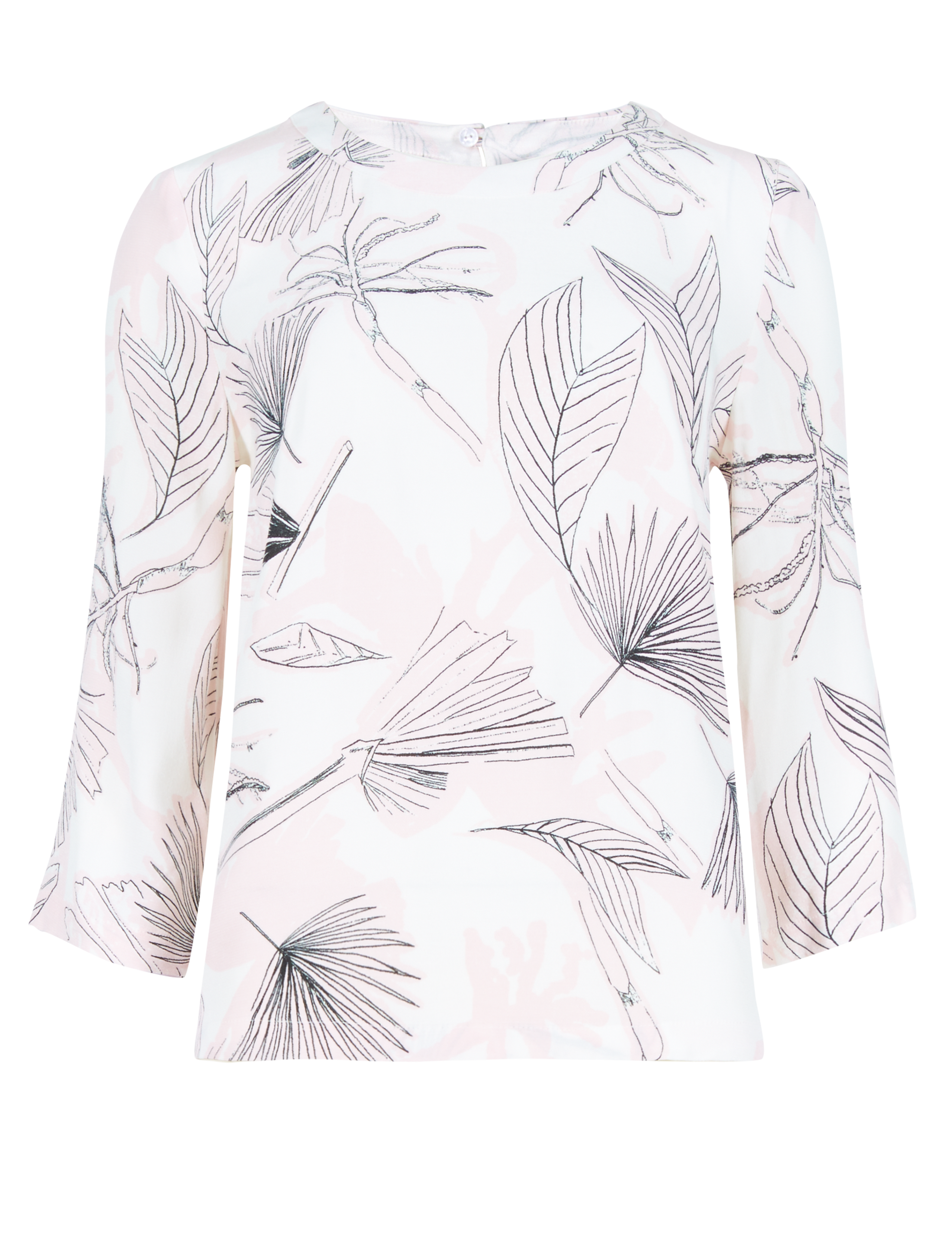 Sketch Leaf Print Blouse 2 of 4