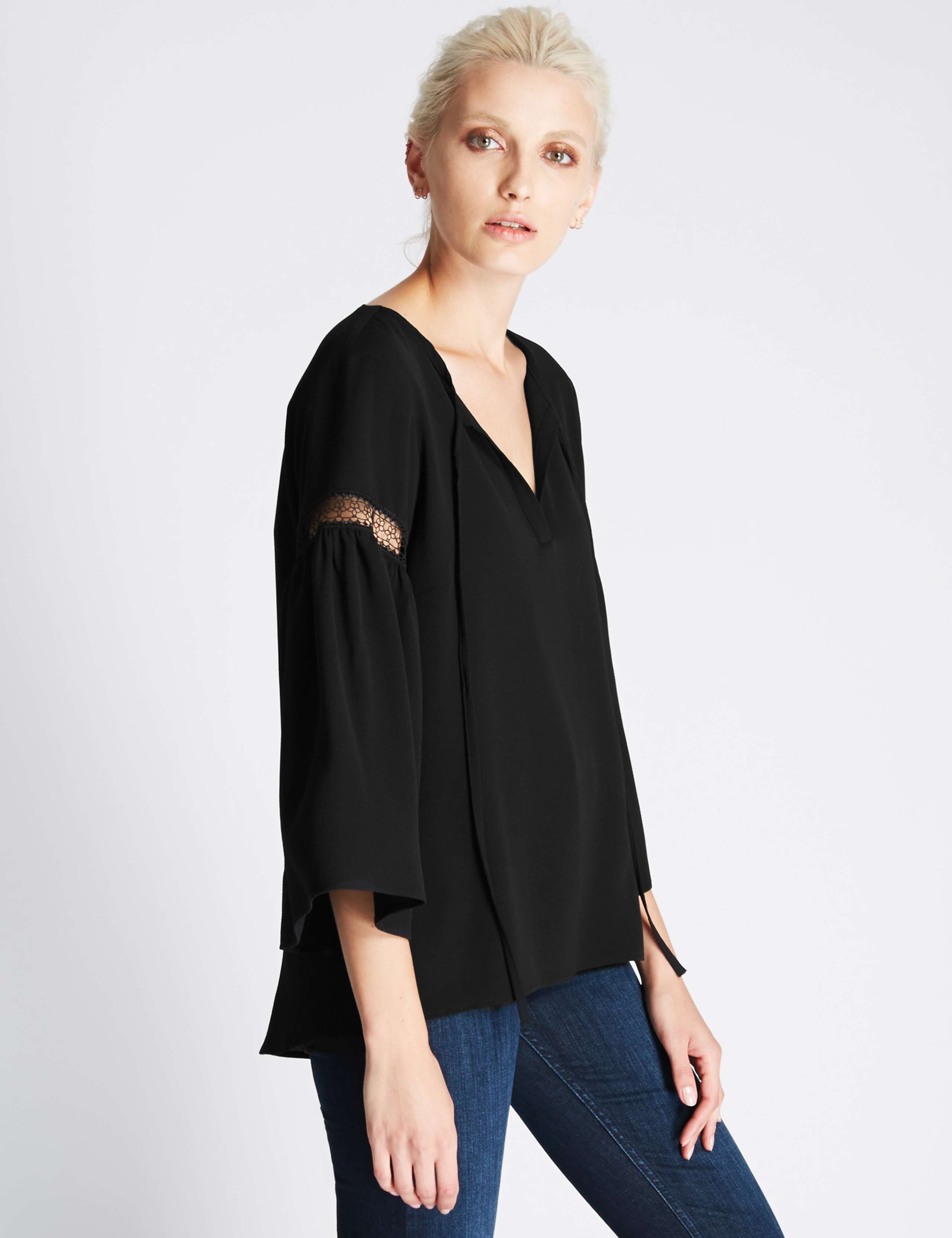 Tie Neck Boho Blouse 1 of 4