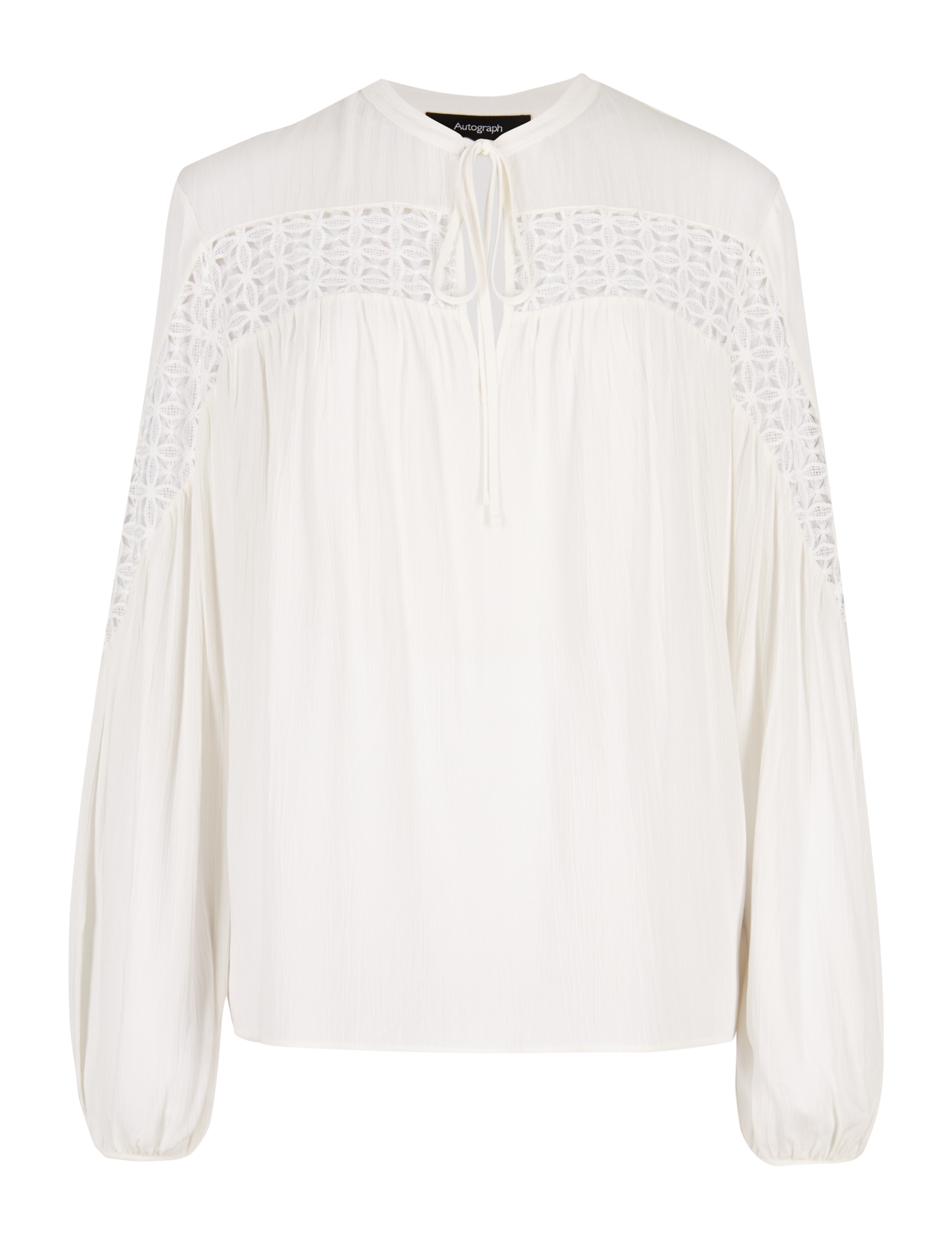 Notch Neck Lace Panelled Blouse 2 of 4