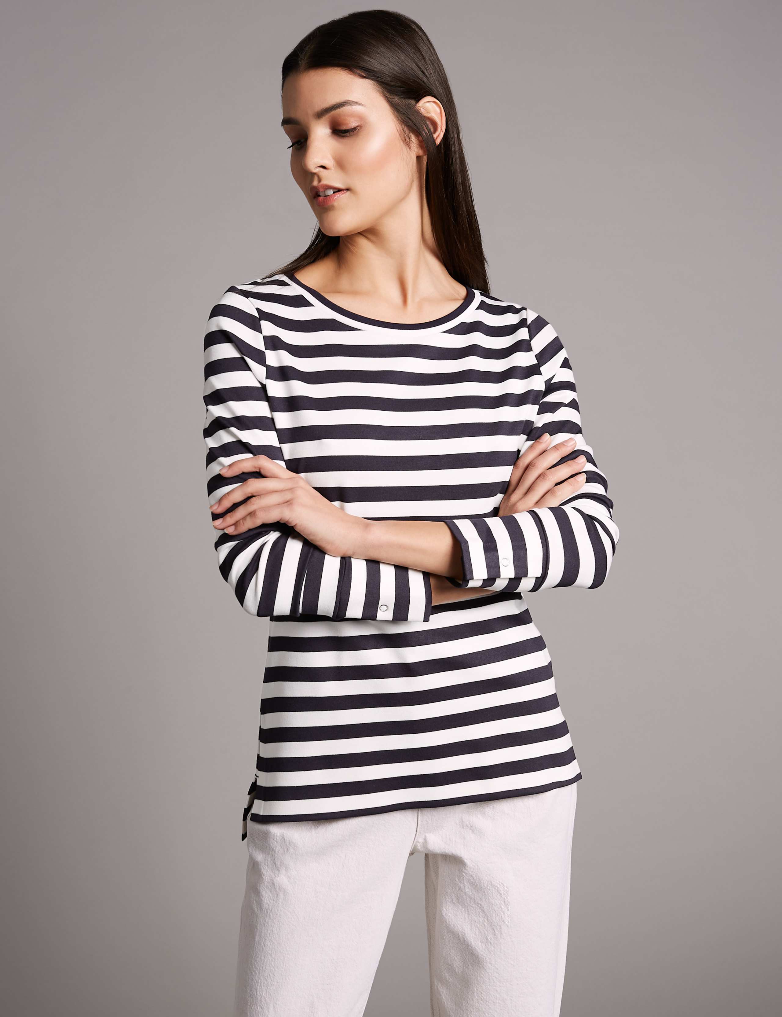 Striped Round Neck Long Sleeve Top 3 of 4
