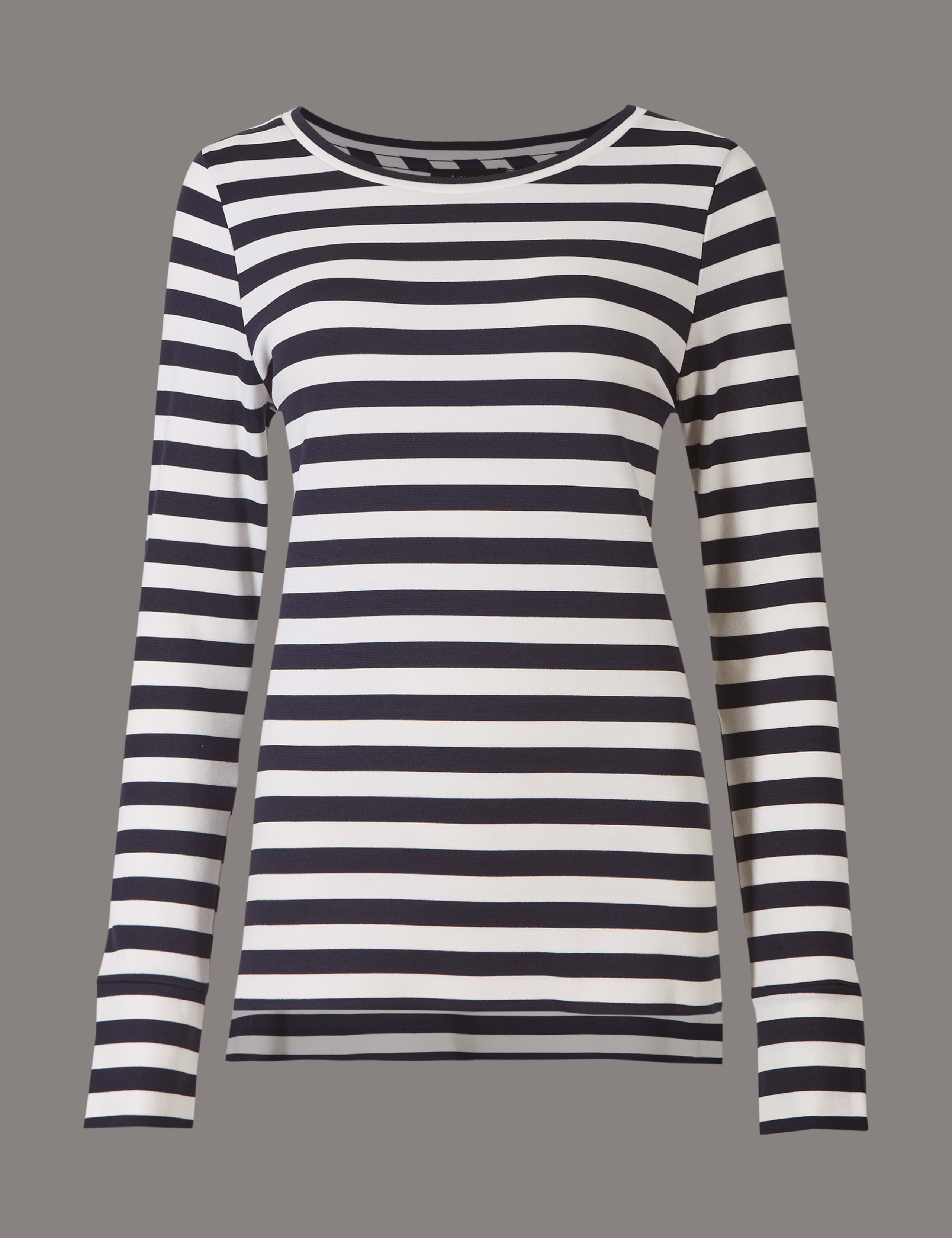 Striped Round Neck Long Sleeve Top 2 of 4