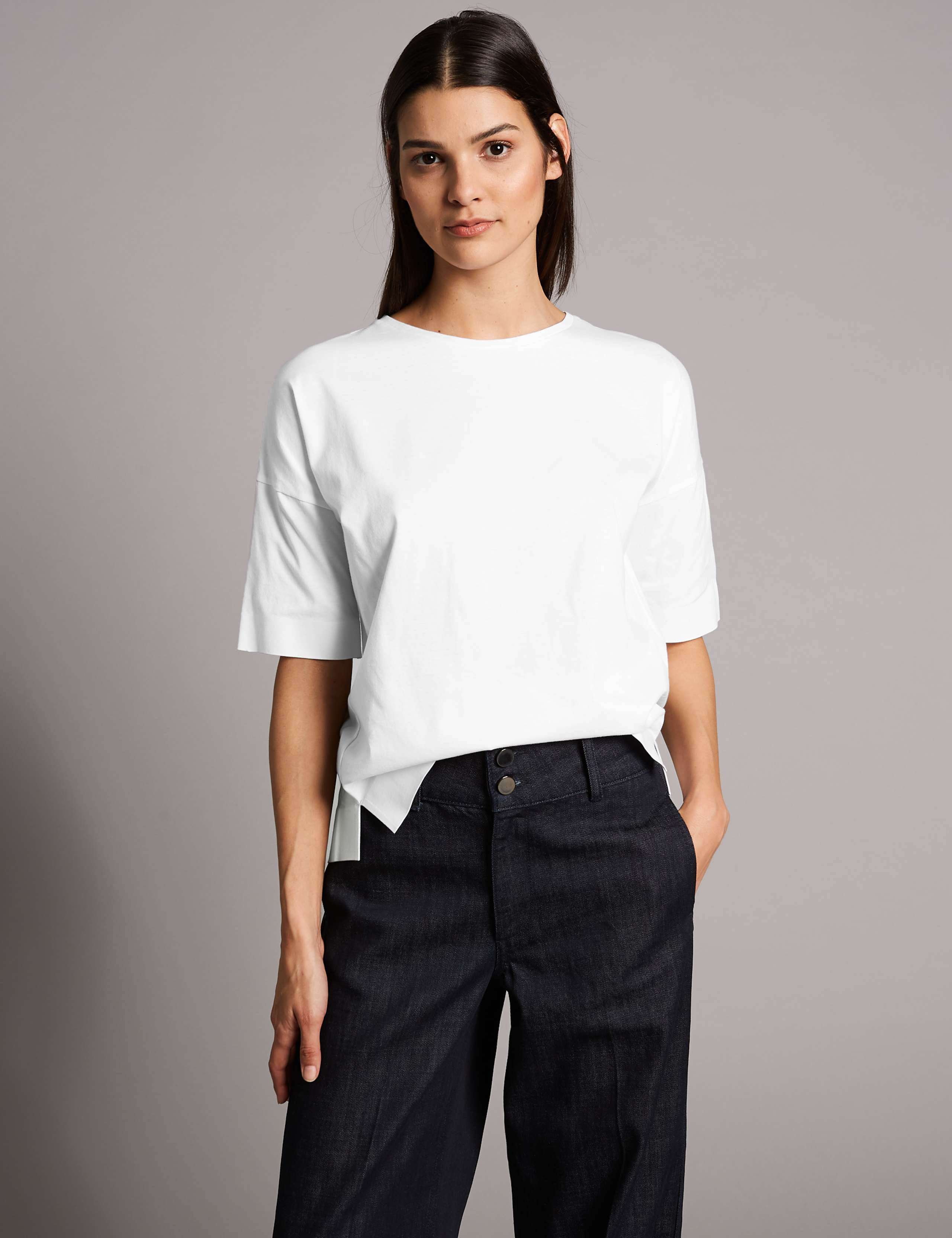 Pure Cotton Round Neck Half Sleeve T-Shirt 1 of 4