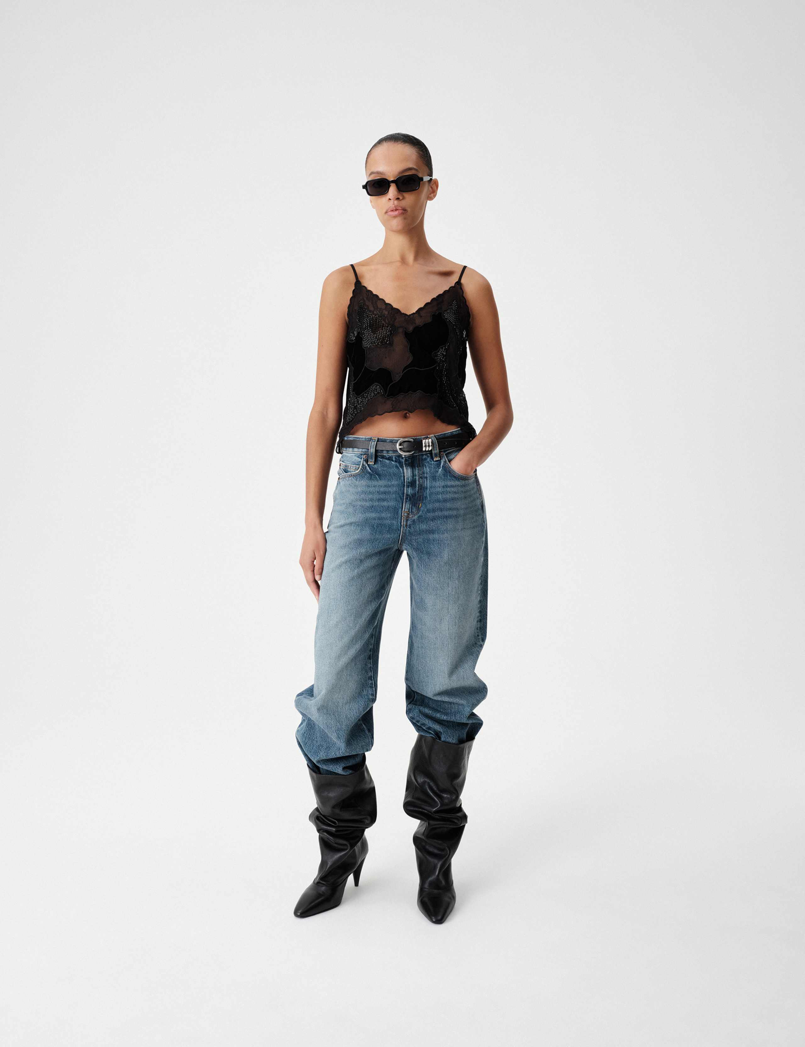 Beaded Lace Crop Cami Top 3 of 6
