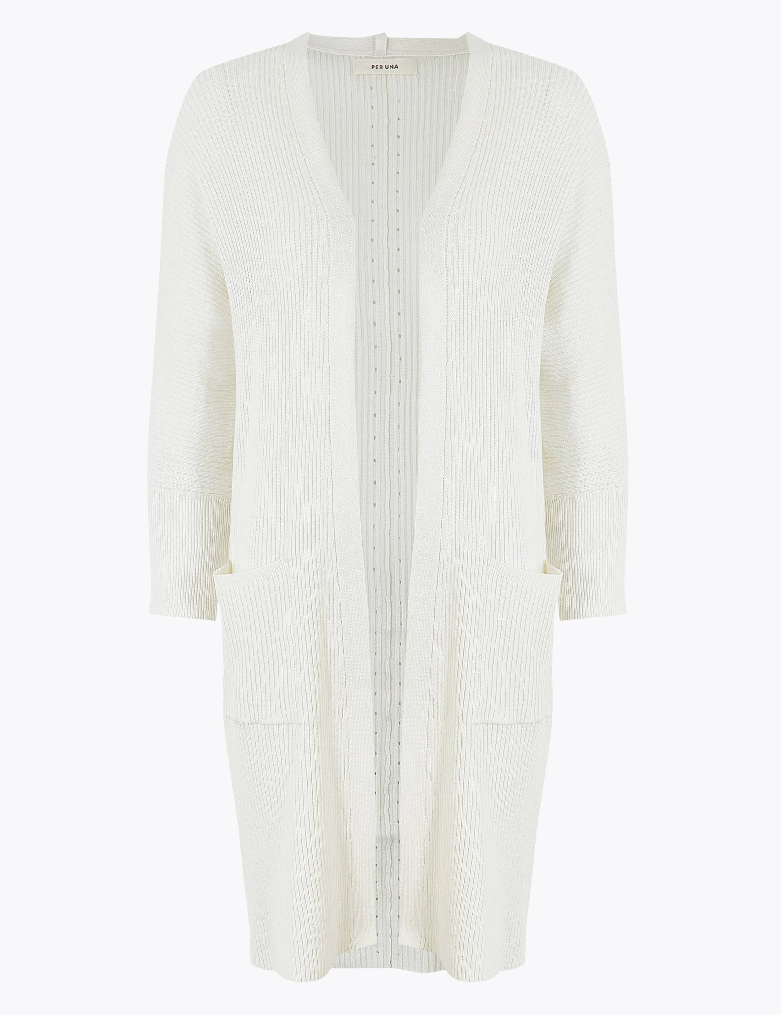 Linen Ribbed Longline Cardigan Per Una M&S IE
