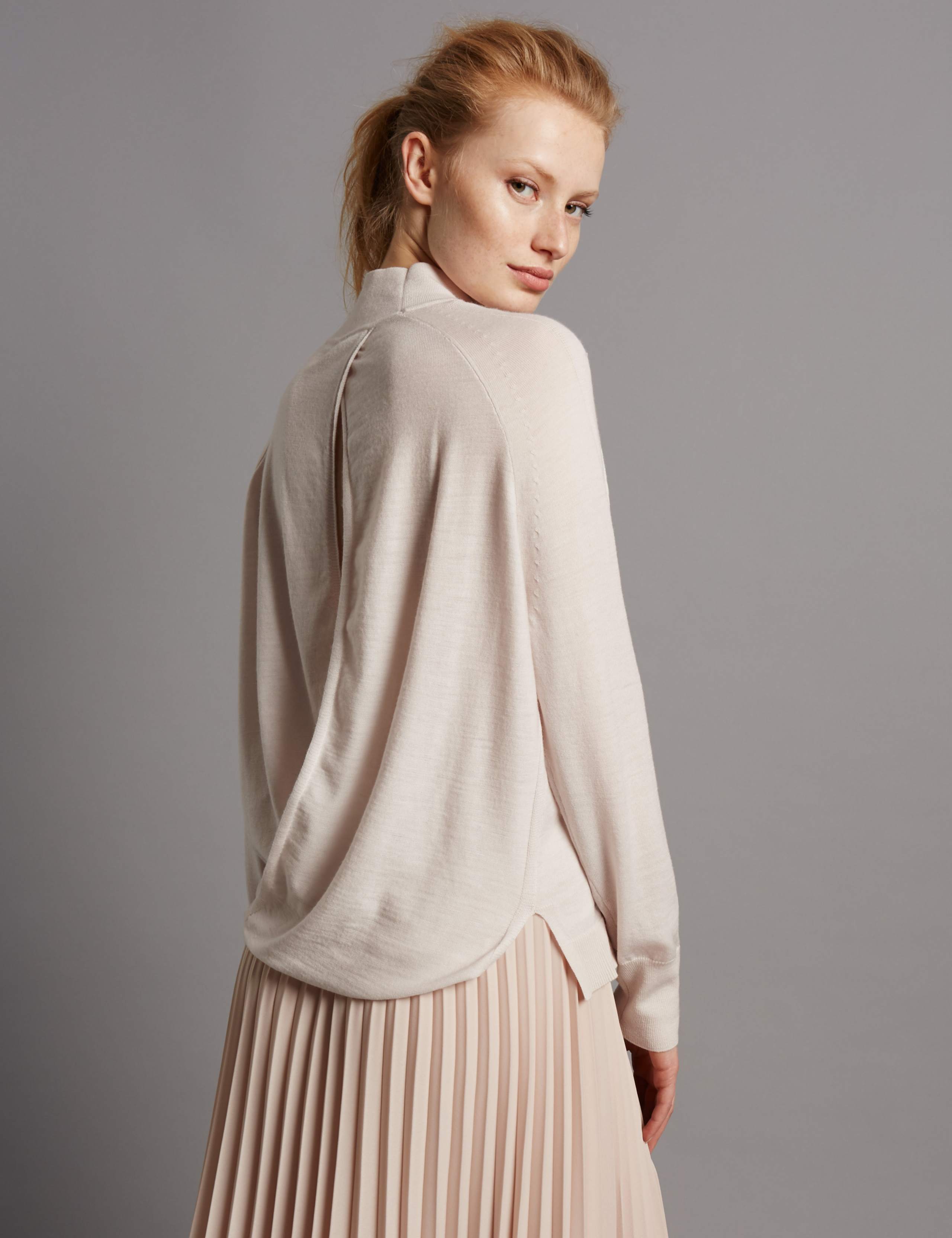 Pure Wool Split Back Turtle Neck Jumper 3 of 5