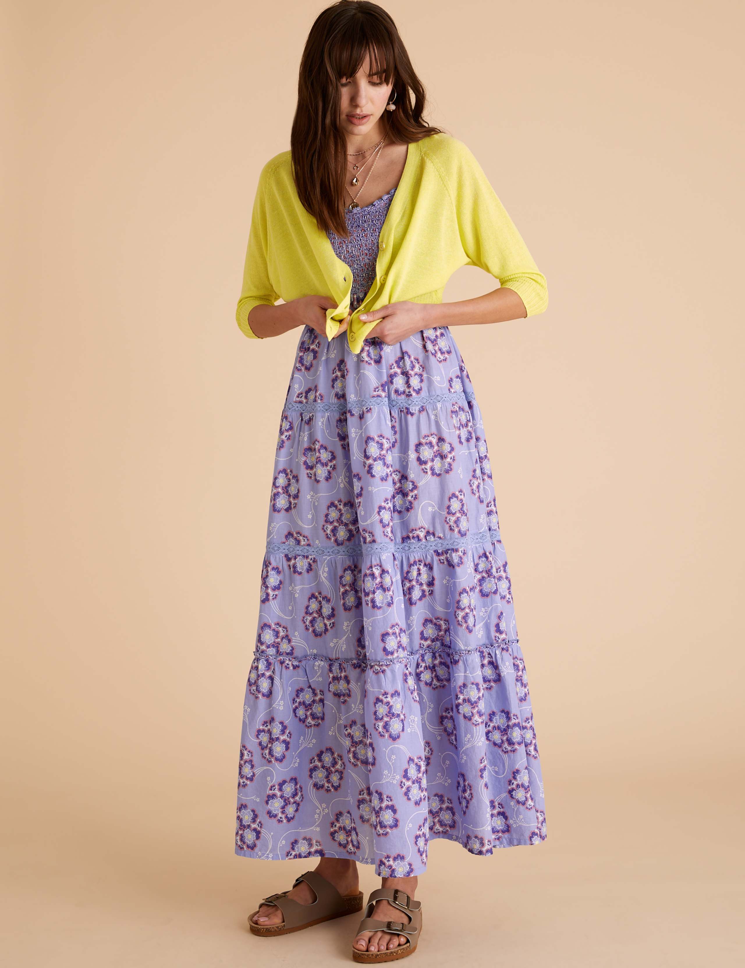 V-Neck Cropped Cardigan with Linen 3 of 5