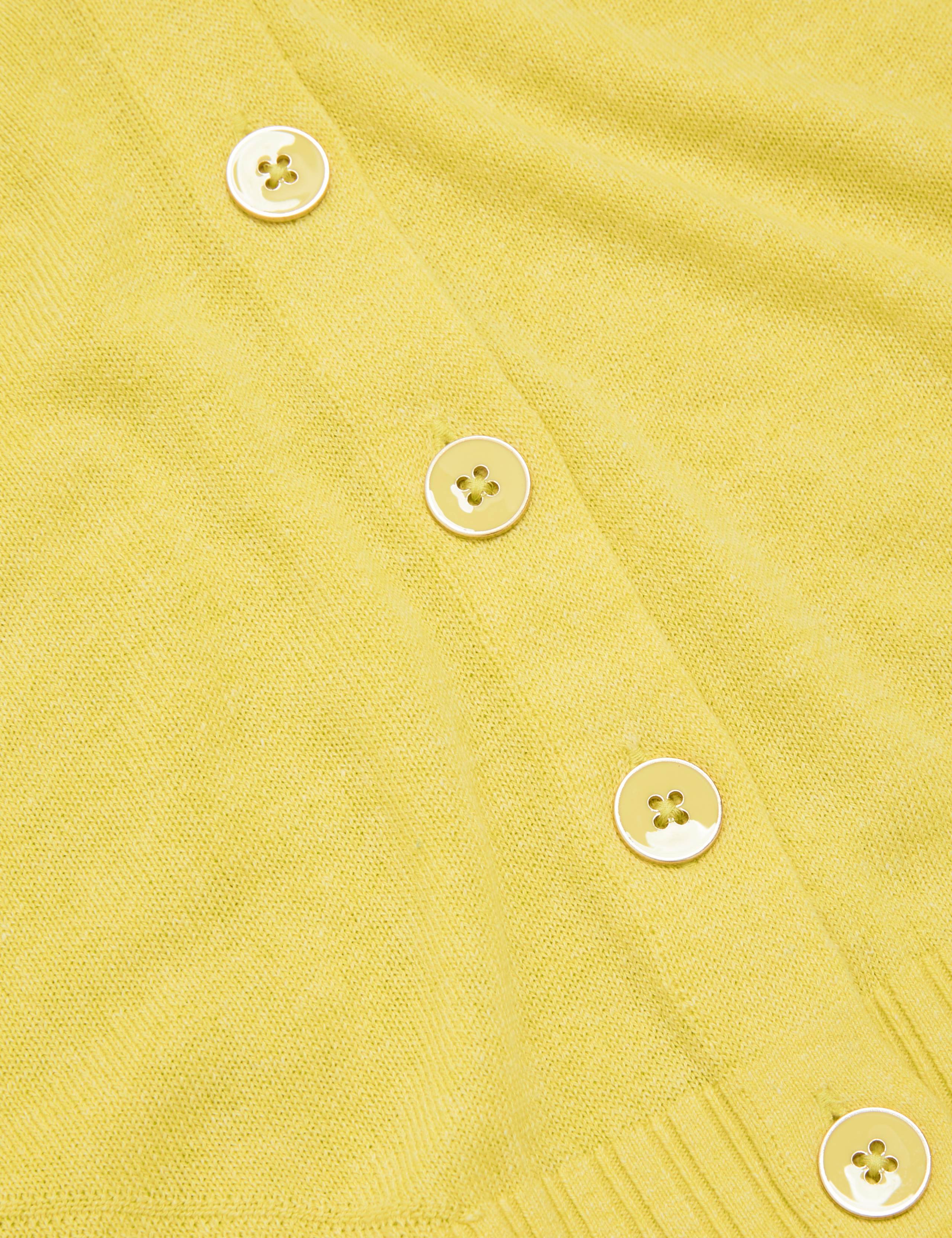 V-Neck Cropped Cardigan with Linen 5 of 5