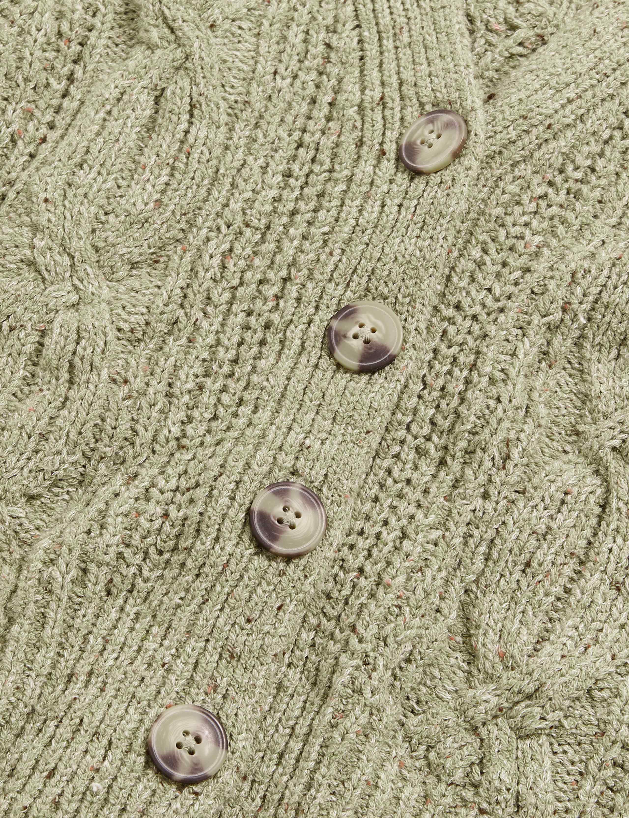 Cotton Textured V-Neck Cropped Cardigan 7 of 7