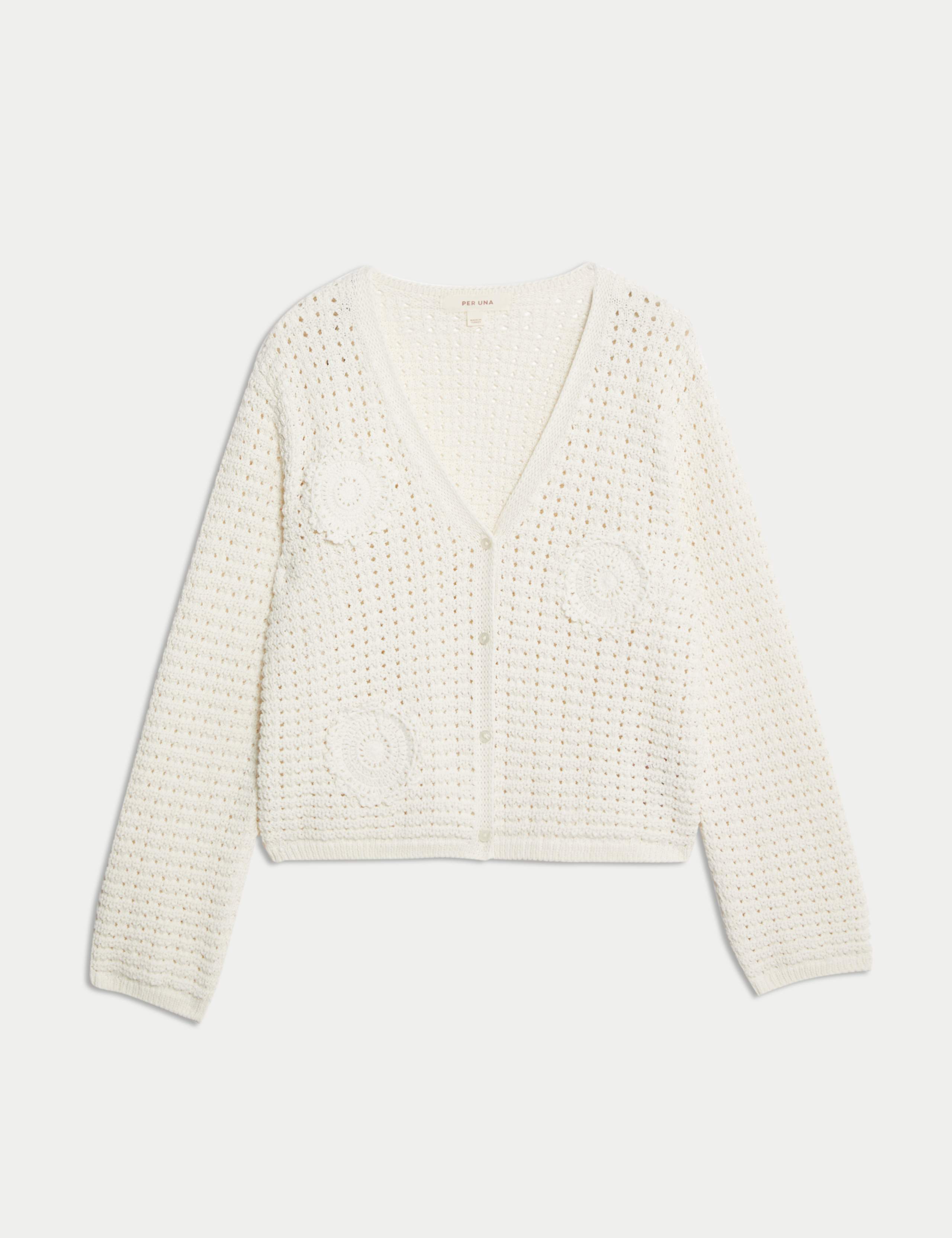 Cotton Blend Knitted V-Neck Cardigan 2 of 7